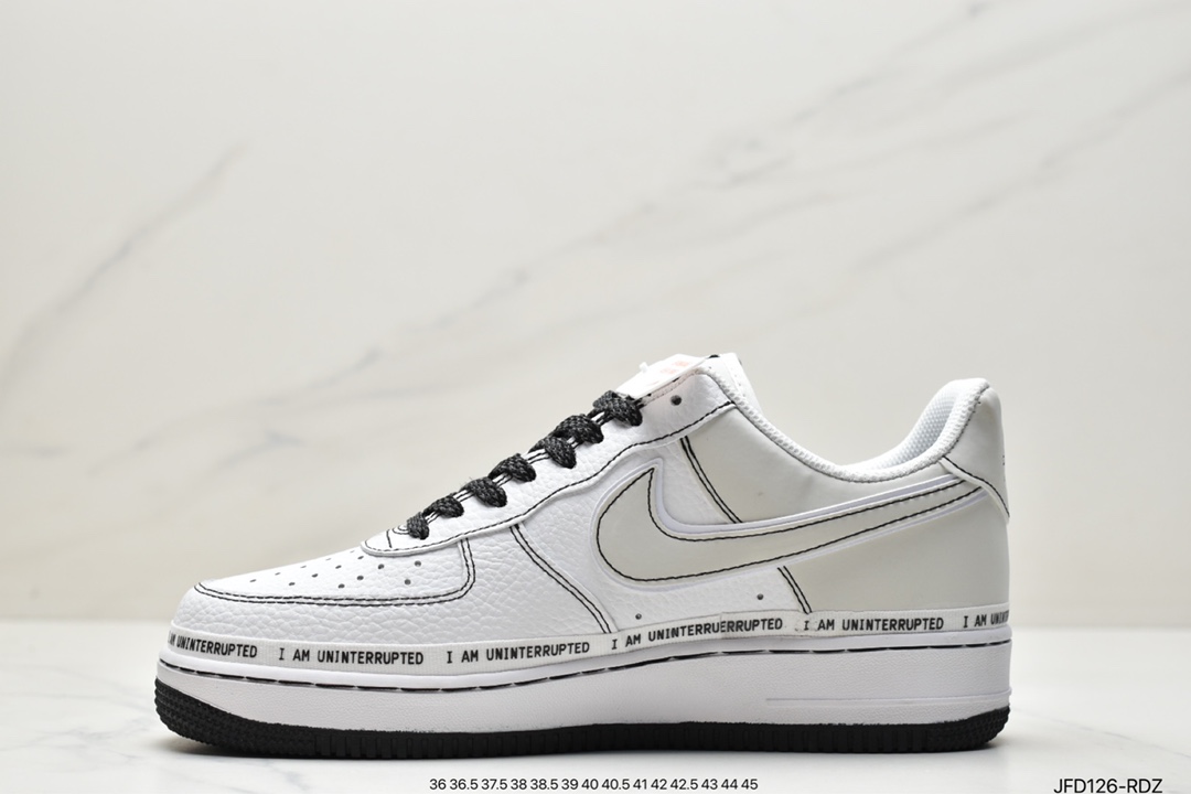 170 詹皇公司联名款Uninterrupted x Nike Air Force 1 签名涂鸦3M 空军一号经典百搭休闲运动板鞋CQ0494-001
