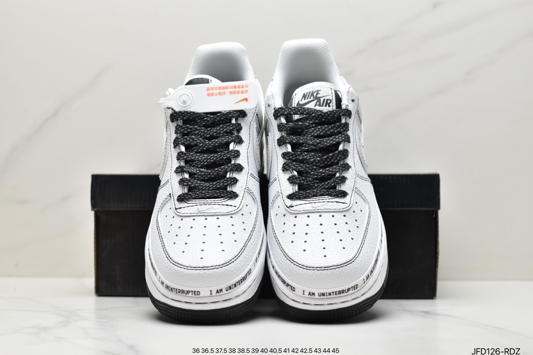 170 詹皇公司联名款Uninterrupted x Nike Air Force 1 签名涂鸦3M 空军一号经典百搭休闲运动板鞋CQ0494-001