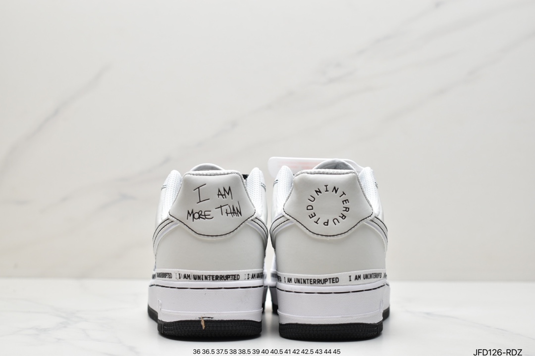 170 詹皇公司联名款Uninterrupted x Nike Air Force 1 签名涂鸦3M 空军一号经典百搭休闲运动板鞋CQ0494-001