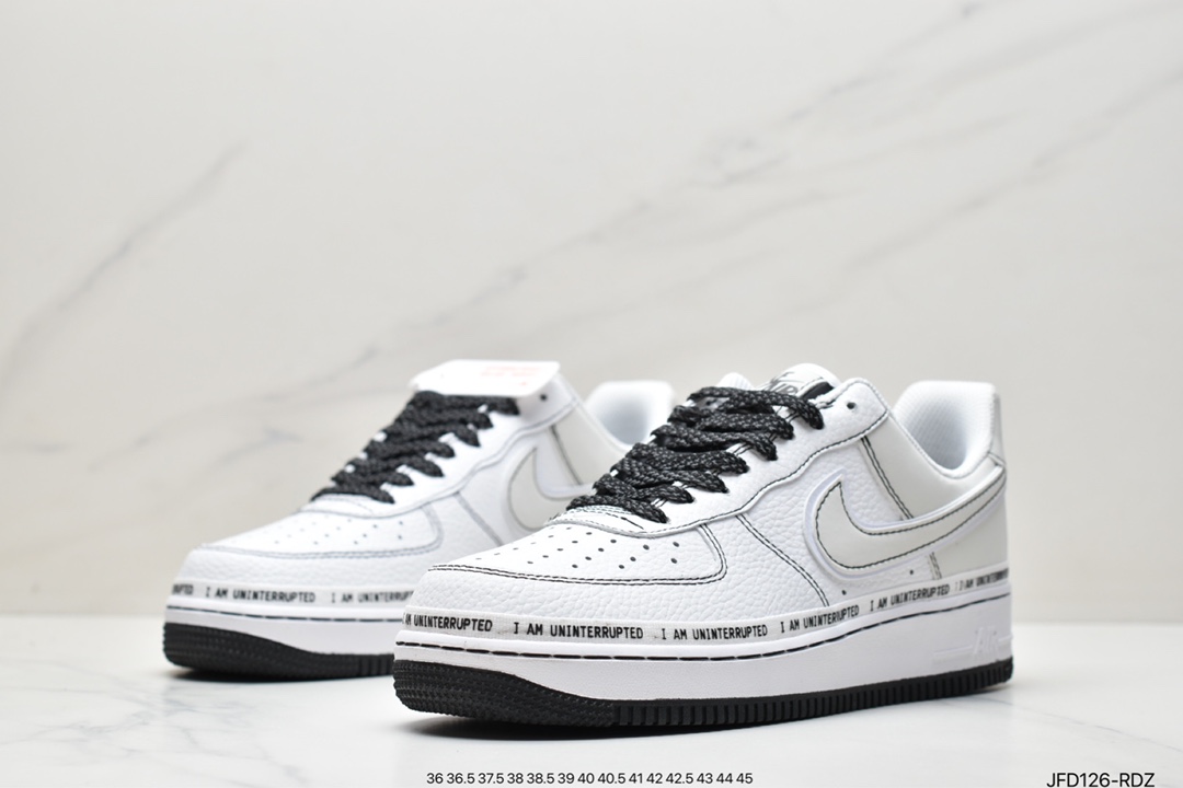 170 詹皇公司联名款Uninterrupted x Nike Air Force 1 签名涂鸦3M 空军一号经典百搭休闲运动板鞋CQ0494-001