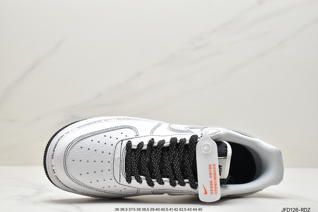 170 詹皇公司联名款Uninterrupted x Nike Air Force 1 签名涂鸦3M 空军一号经典百搭休闲运动板鞋CQ0494-001