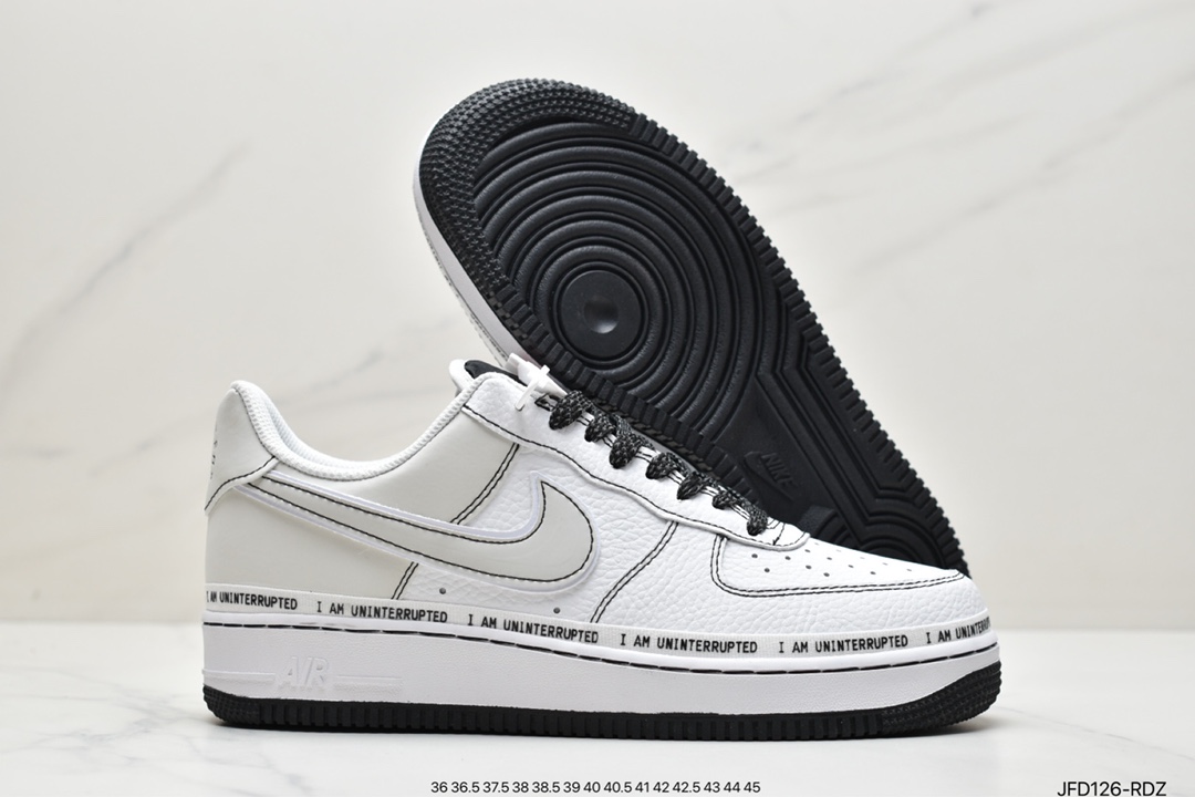 170 詹皇公司联名款Uninterrupted x Nike Air Force 1 签名涂鸦3M 空军一号经典百搭休闲运动板鞋CQ0494-001