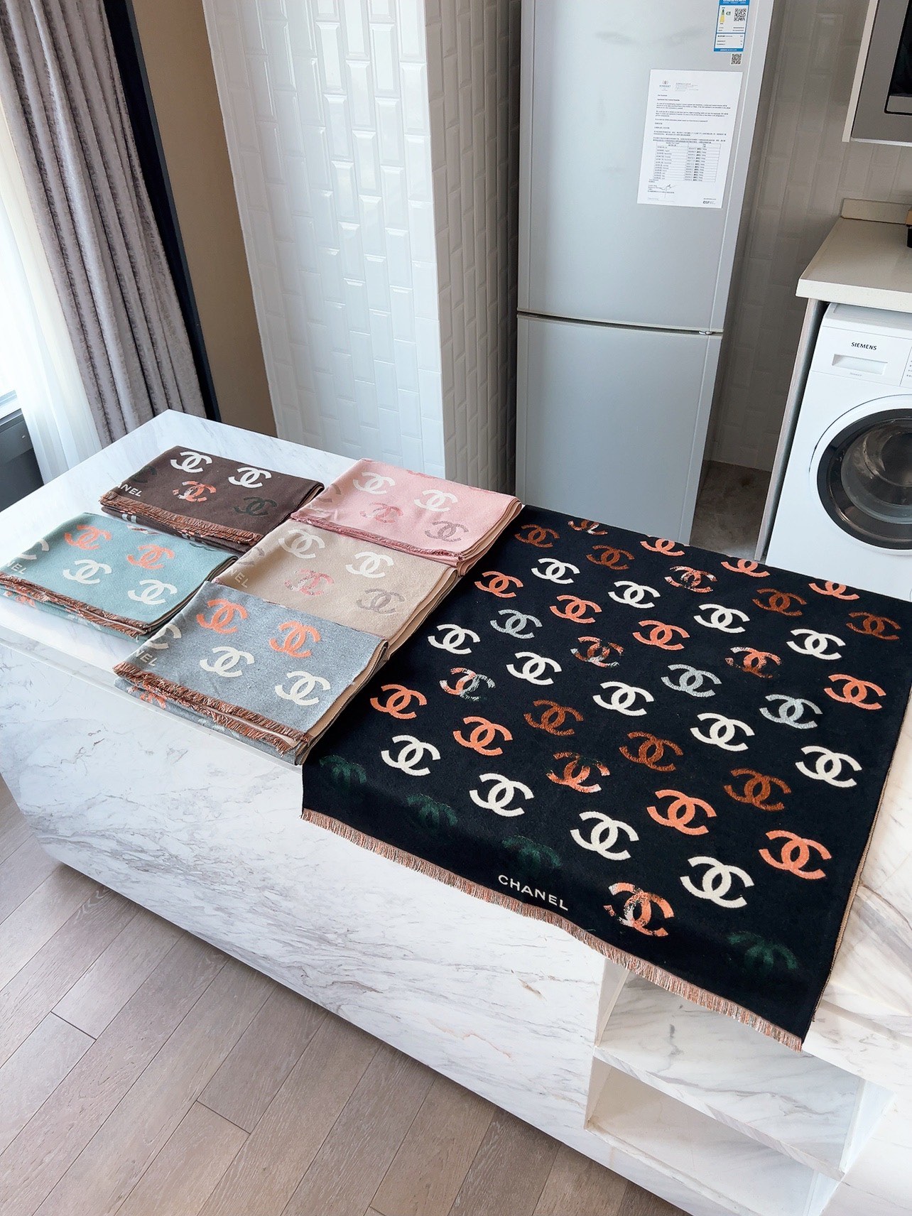 Chanel Haute Couture Silk Twill Scarf Shawl Ref 6