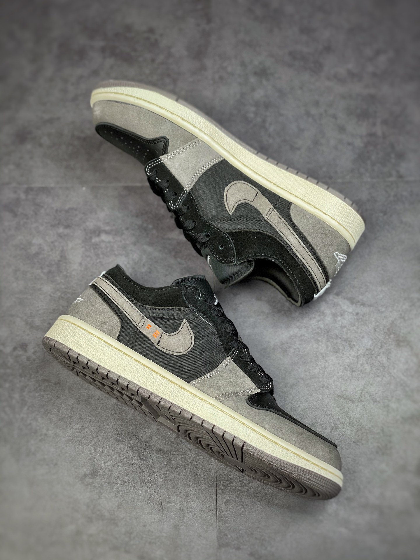 200 Air Jordan 1 Low 黑灰拼接 乔1休闲板鞋 DN1635-001