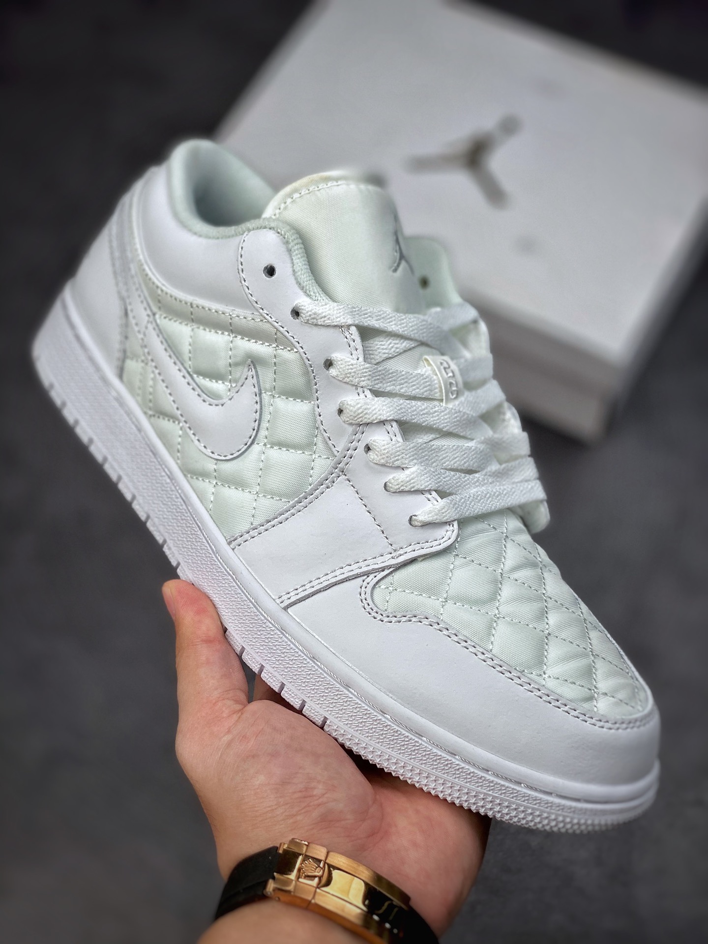 200 Air Jordan 1 Low 纯白菱格纹 乔1休闲板鞋 DB6480-100