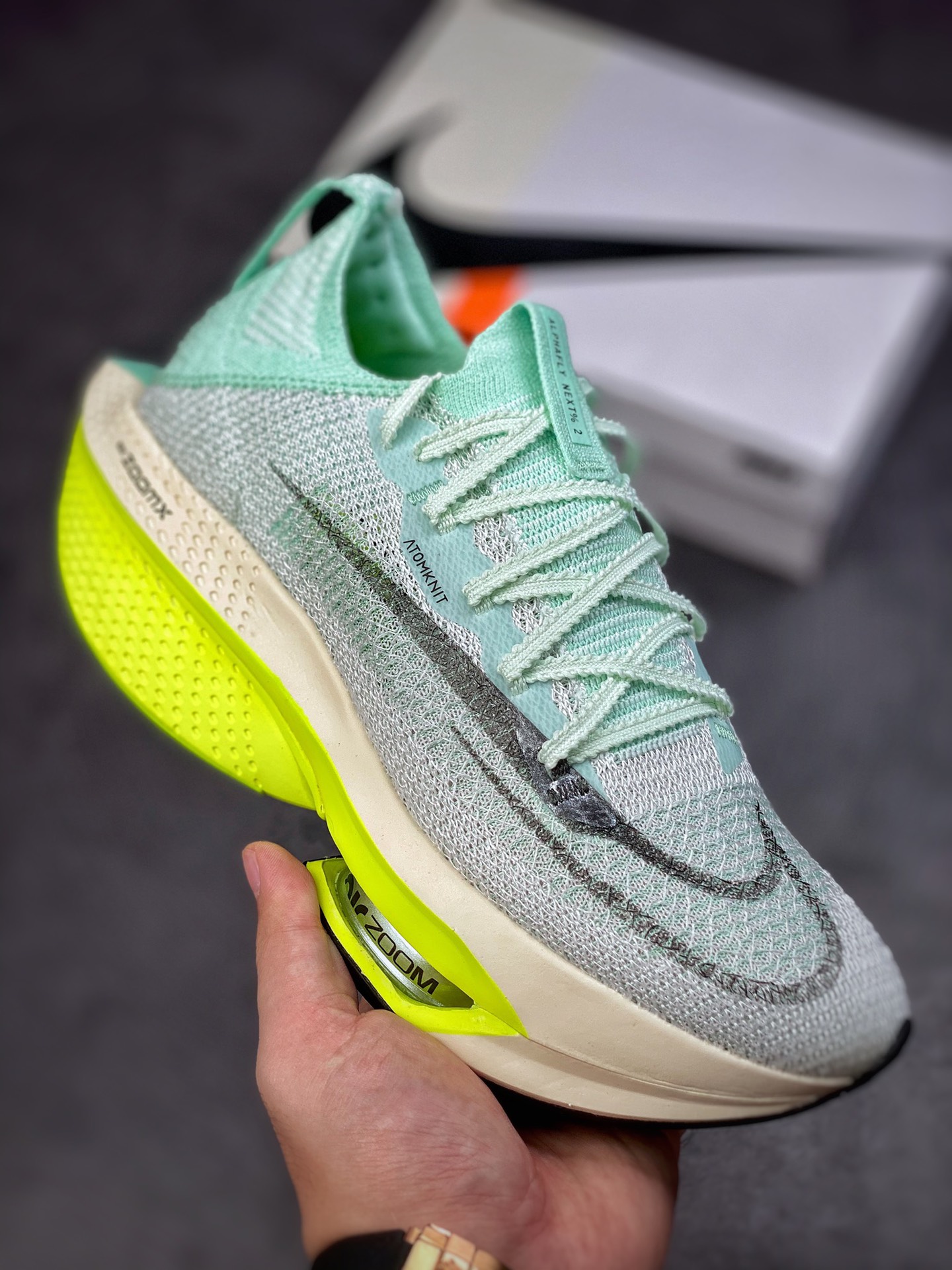 320 Nike Air Zoom Alphafly NEXT% 2 Proto 马拉松3.0高性能跑鞋/白绿 薄荷绿DV9422-300