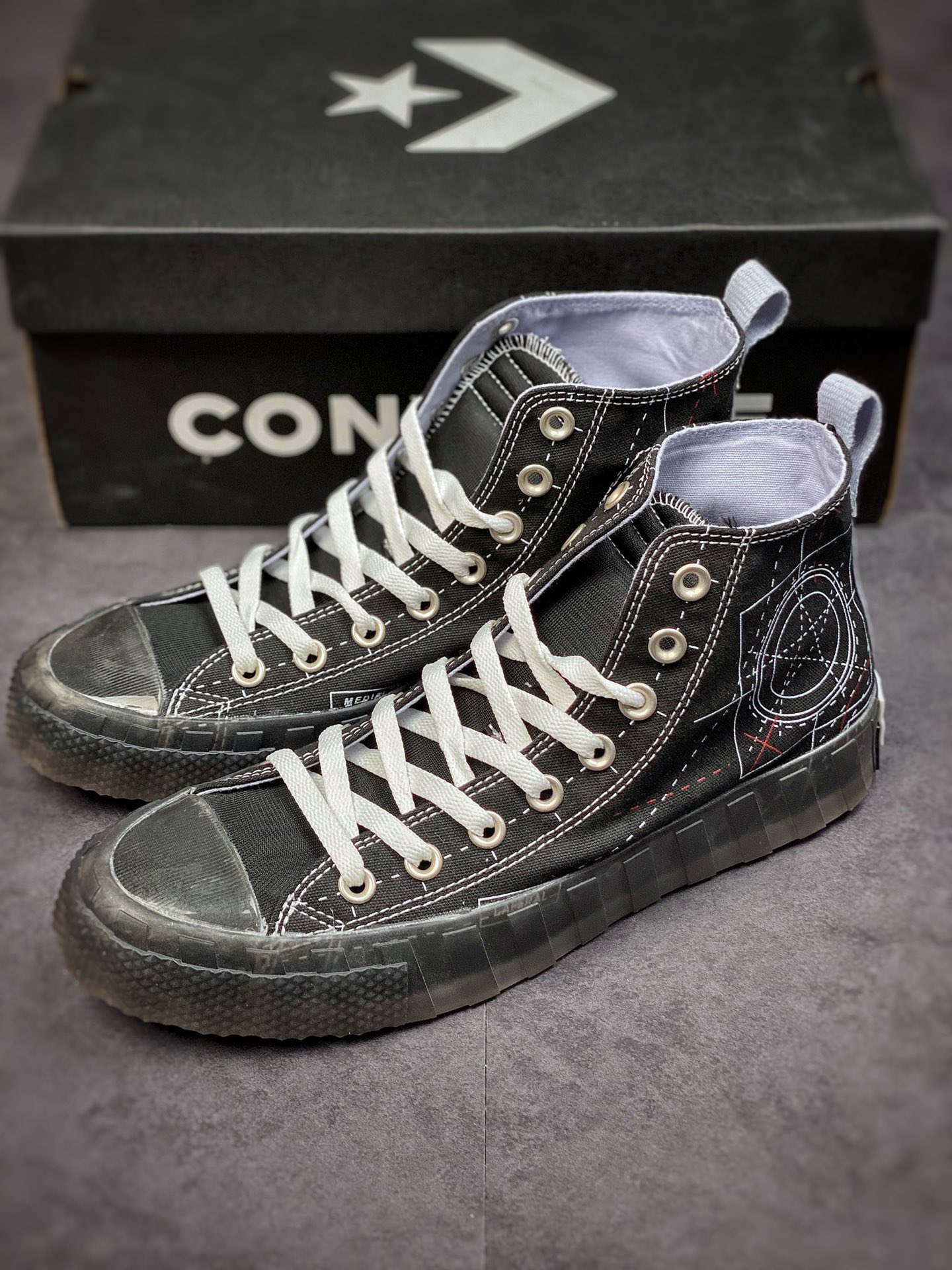 160  Converse Chuck Taylor All Star CX中性水晶透明果冻底帆布高帮鞋 173207C