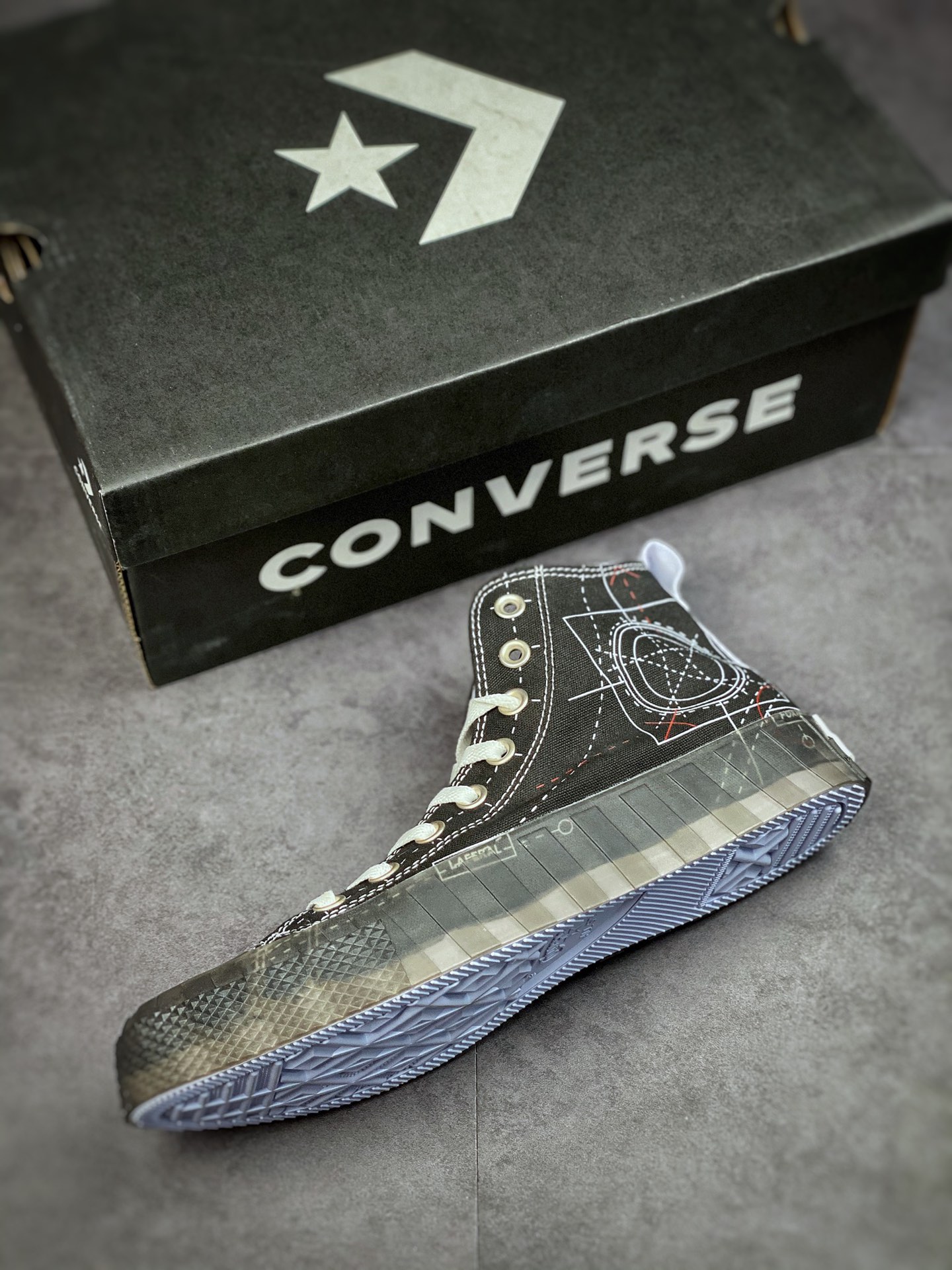 160  Converse Chuck Taylor All Star CX中性水晶透明果冻底帆布高帮鞋 173207C