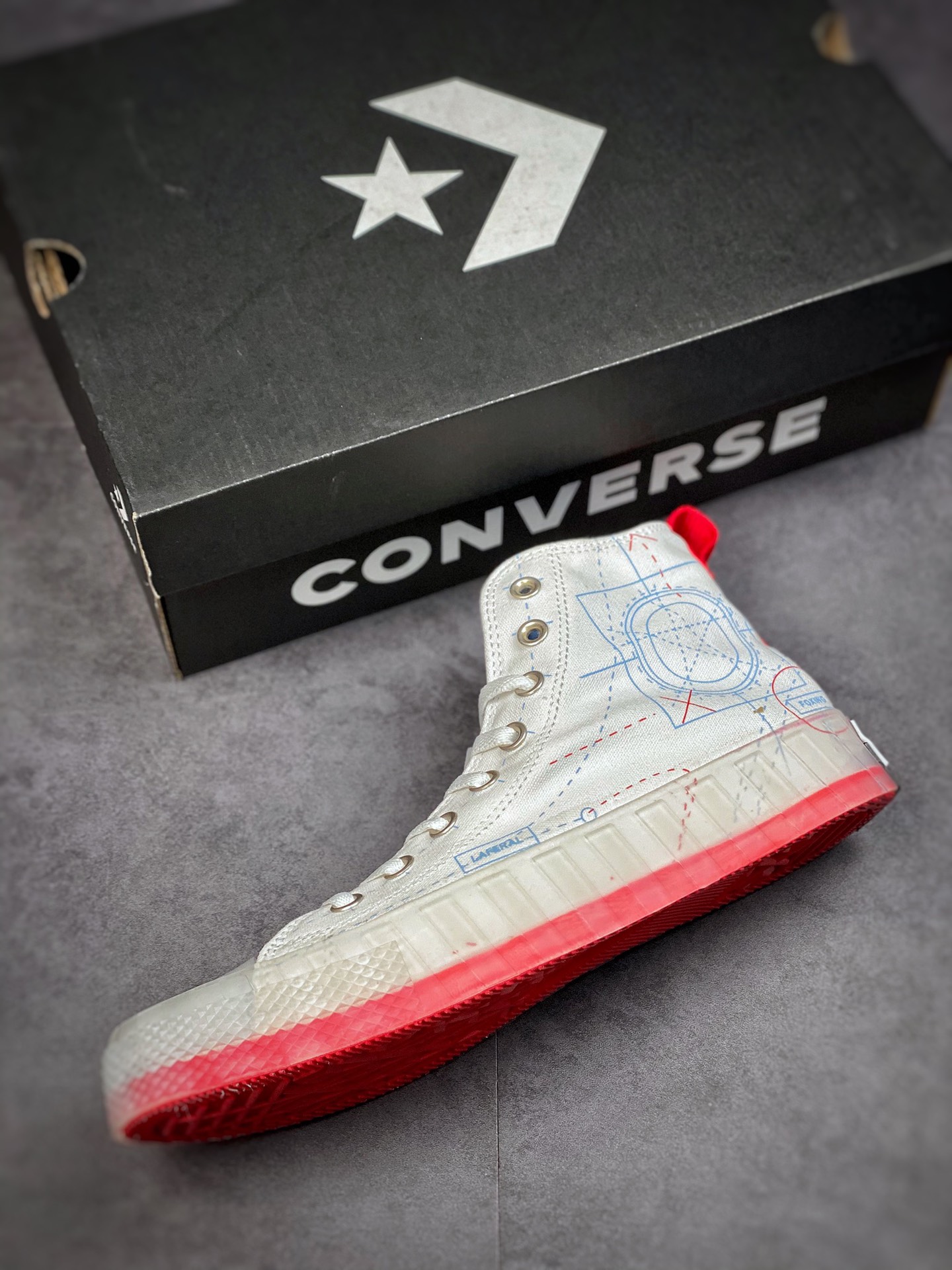 160 Converse Chuck Taylor All Star CX中性水晶透明果冻底帆布高帮鞋 173208C