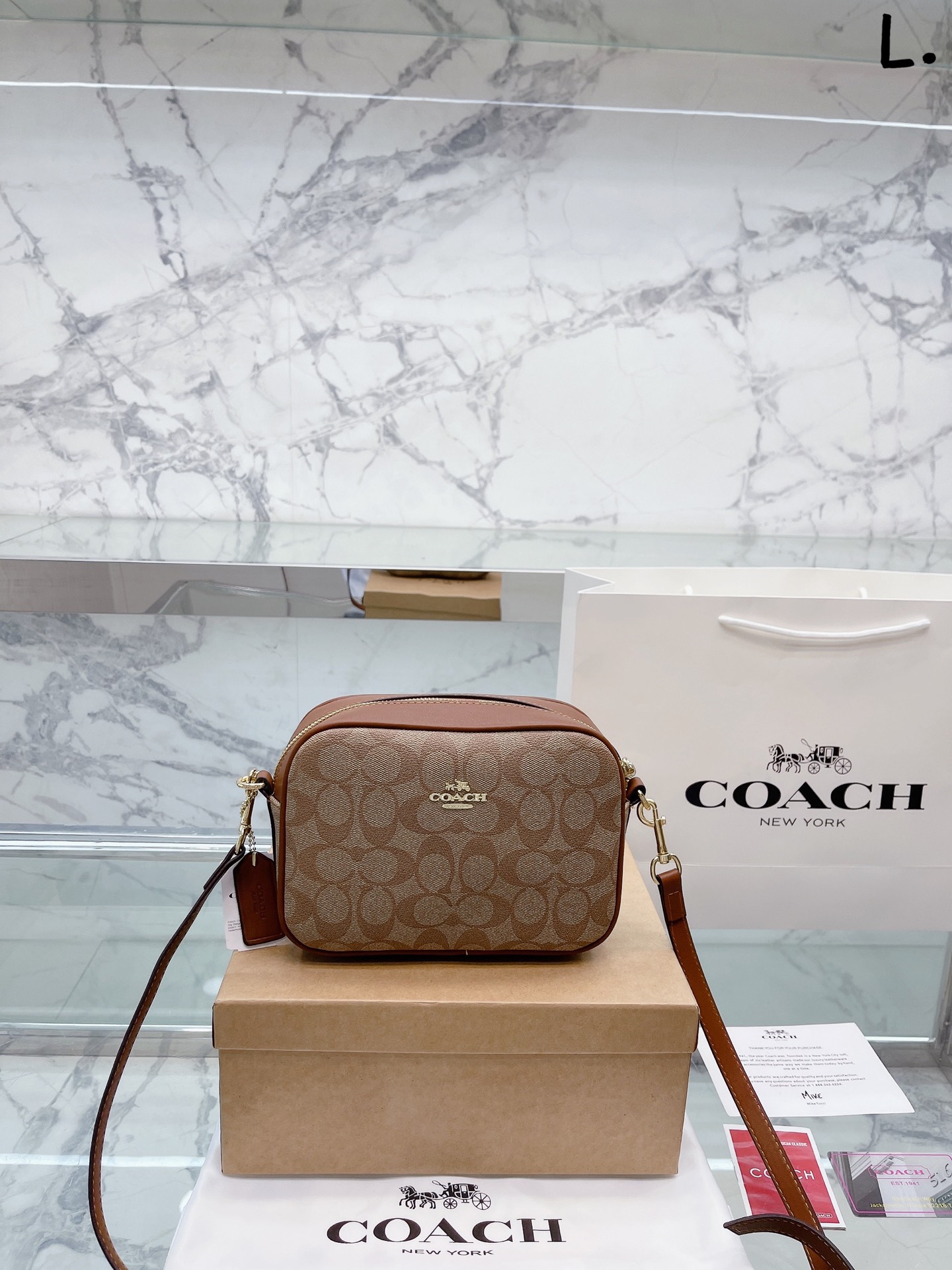 J5 COACH/ Coach 蔻驰  Camera Bag 2022相机包Horse And Carriage 相机包 出货 原厂定制链条 对版 专柜最新单肩斜挎包 闭合方式超好看 专柜同步 最 超级实用的款式 多用款超级大牌 内衬logo时尚百搭款式 不挑年龄段 喜欢的抓紧自留啦专柜 尺寸：22 15cm