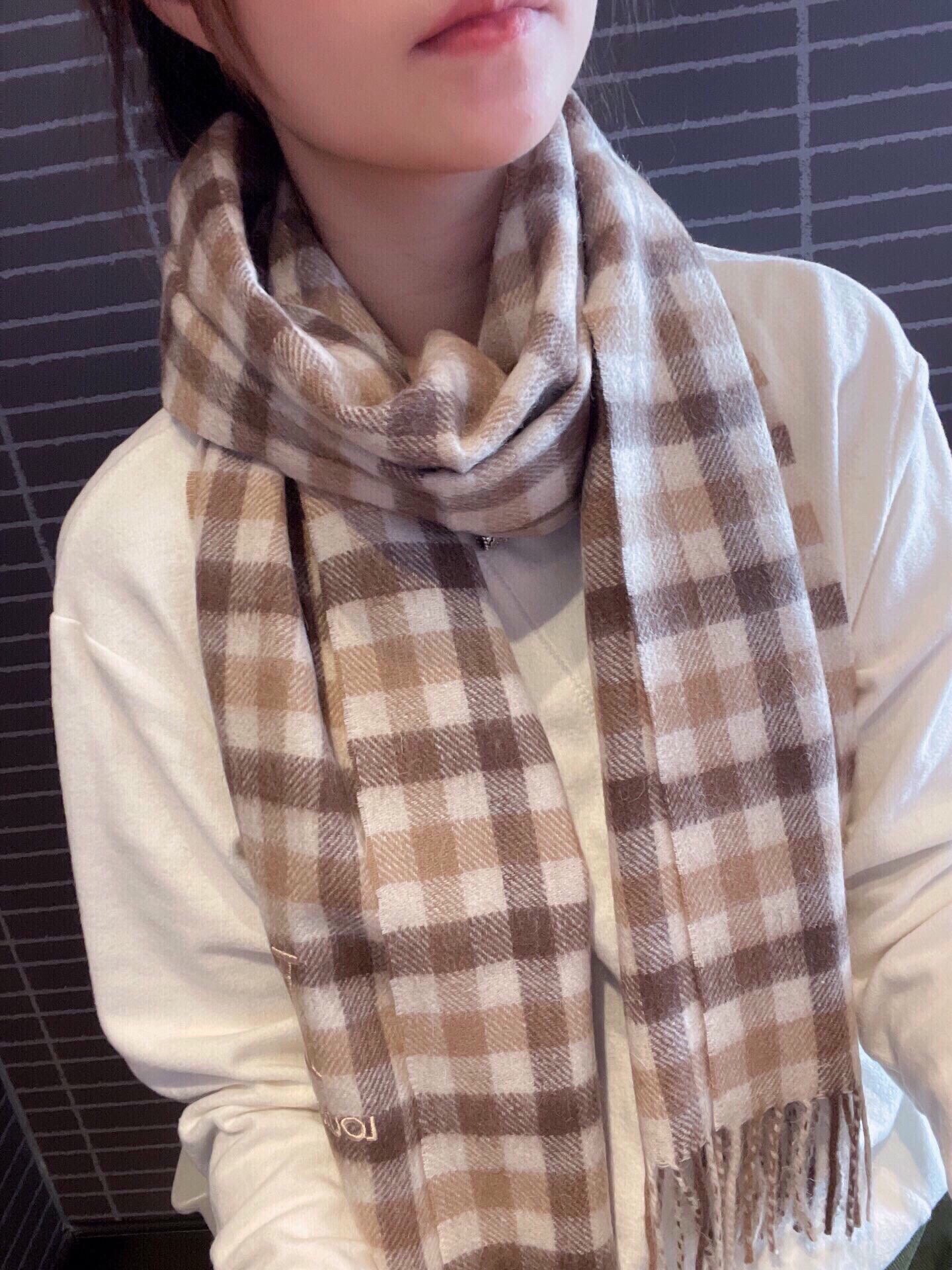 Louis Vuitton Scarf Unisex Men Wool Casual