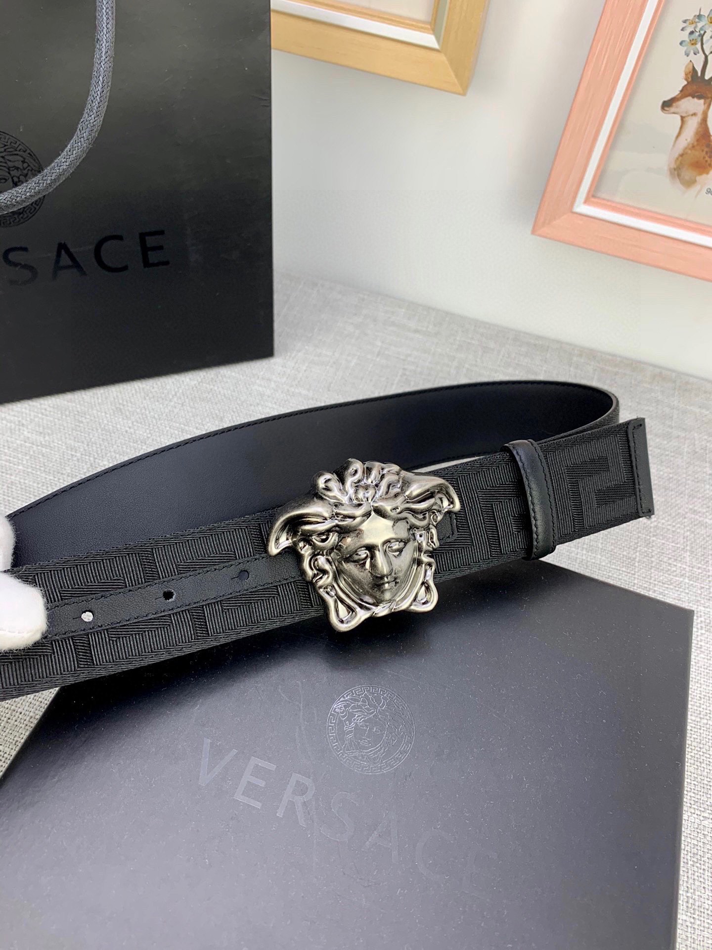 Versace Canvas Dresser with Medusa Headbutton, 4.0 cm Width (French Style) - 图片 6