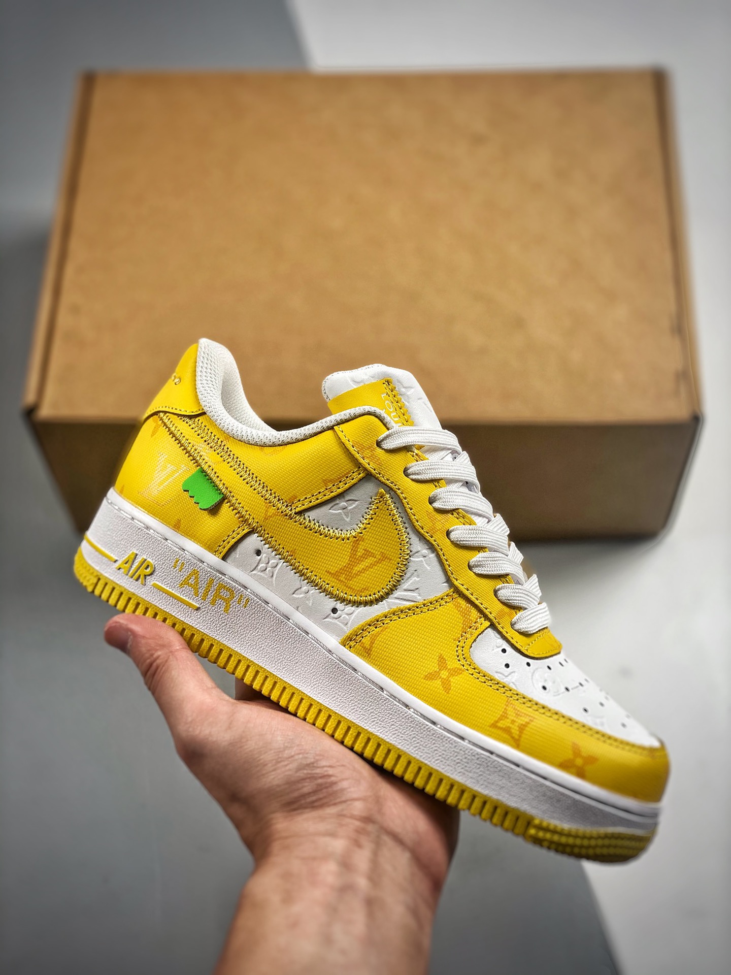 -3 Lv x Nike Air Force 1 Low Louis Vuitton marca de burro LV colaboración Air Force 1 high top zapatillas deportivas ca…