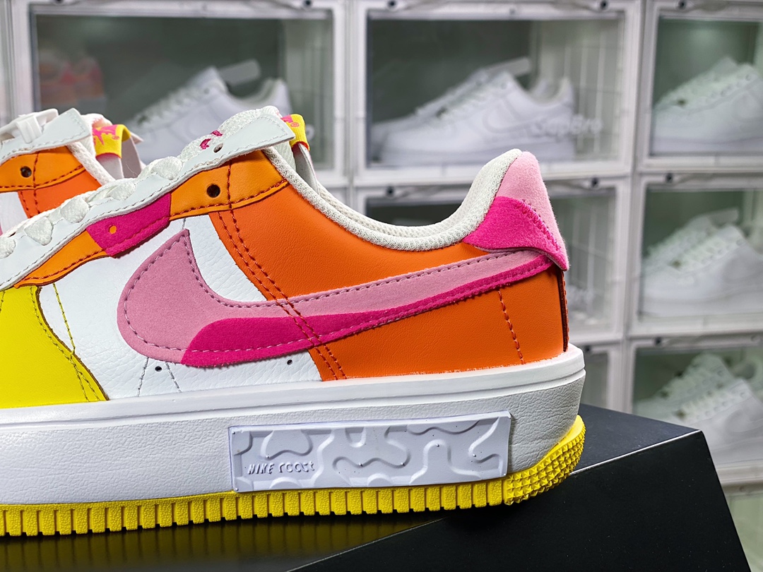 220  Wmns Air Force 1 Fontanka”White/Yellow/Pink”空军一号错位解构系列低帮轻量百搭休闲运动板鞋DX2675-100