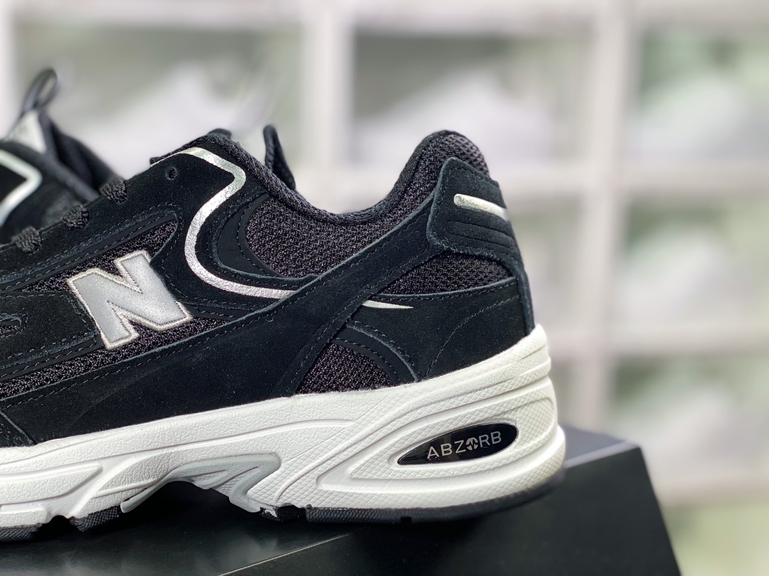 NB M529 series low-top retro daddy casual sports jogging shoes ”black and white silver” M529BK