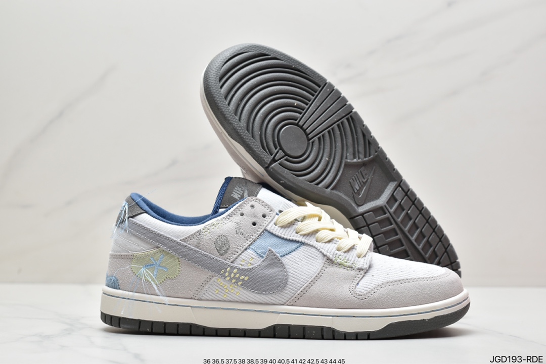180 Nike WMNS SB Dunk Low”Bright Side Photon Dust”扣篮板鞋“灰蓝灯芯绒”DQ5076-001