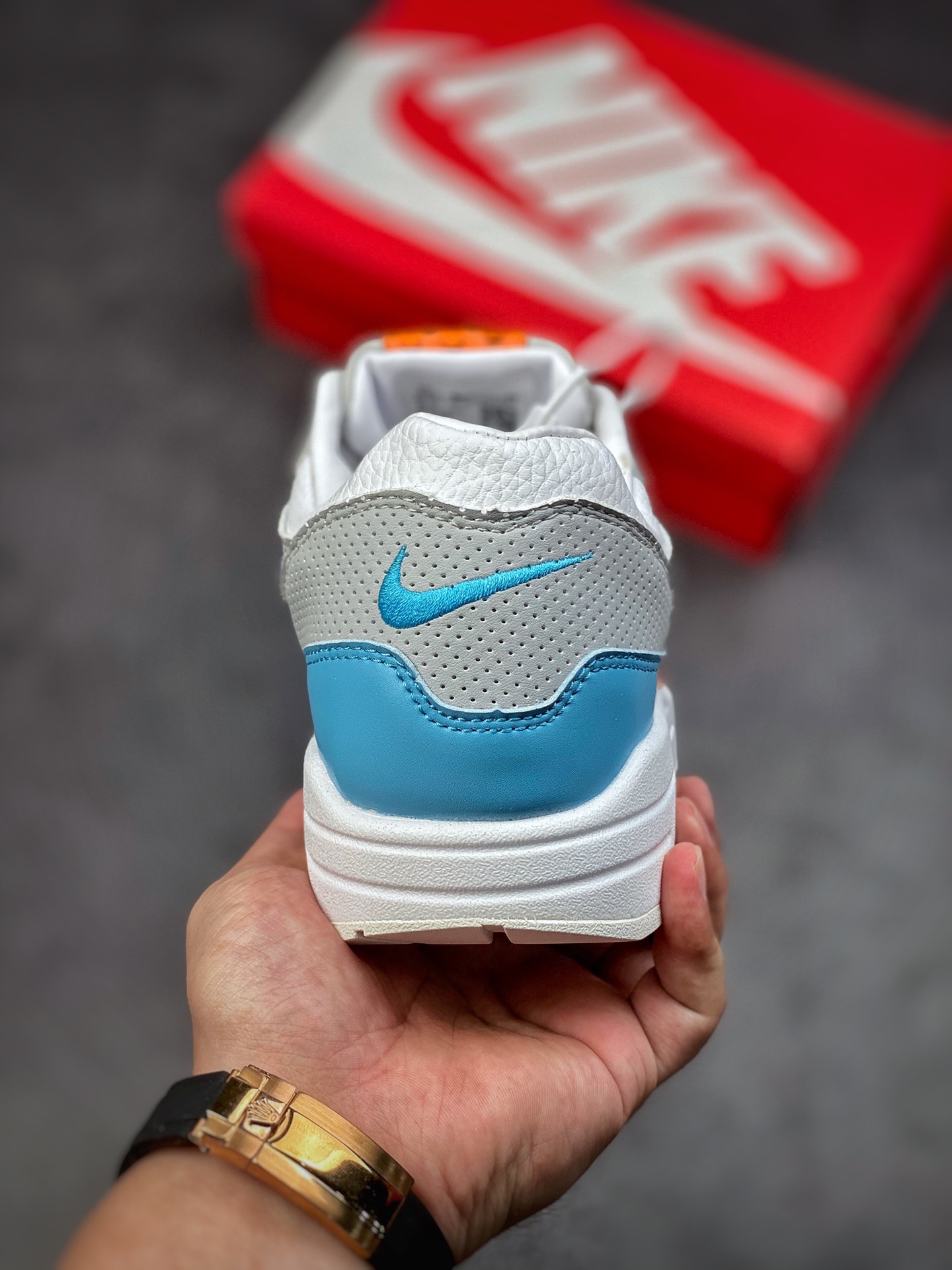 240 Nike Air Max 1 灰蓝橙 复古休闲跑步鞋 CT1623-001