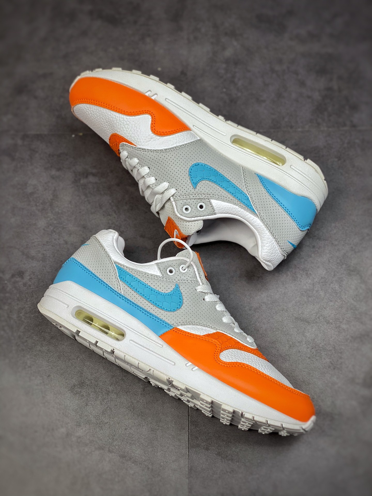 240 Nike Air Max 1 灰蓝橙 复古休闲跑步鞋 CT1623-001