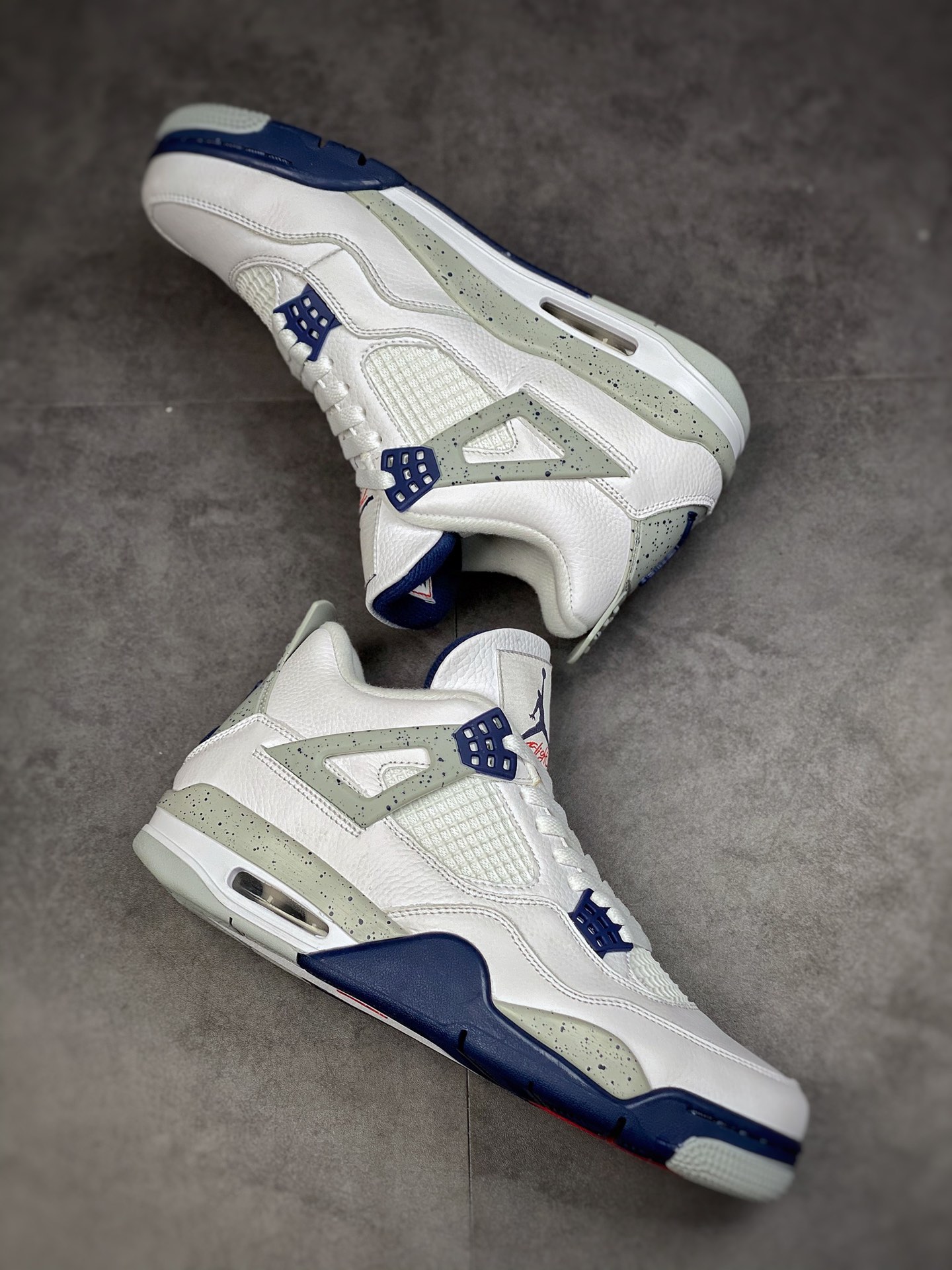 Air Jordan 4 Retro ”Midnight Navy” White Blue/Midnight Blue Color Matching DH6927-140