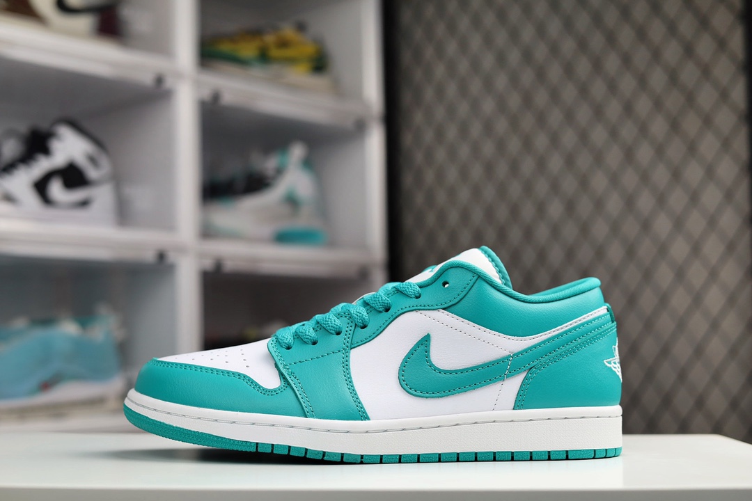 H0 过验版Air Jordan 1 Low 白绿市场唯一独家头层皮打造 原鞋原档案开发 原厂皮料 原档冲孔鞋头 正确满胶鞋垫 四线拉帮 原厂织唛标 鞋舌高弹海绵填