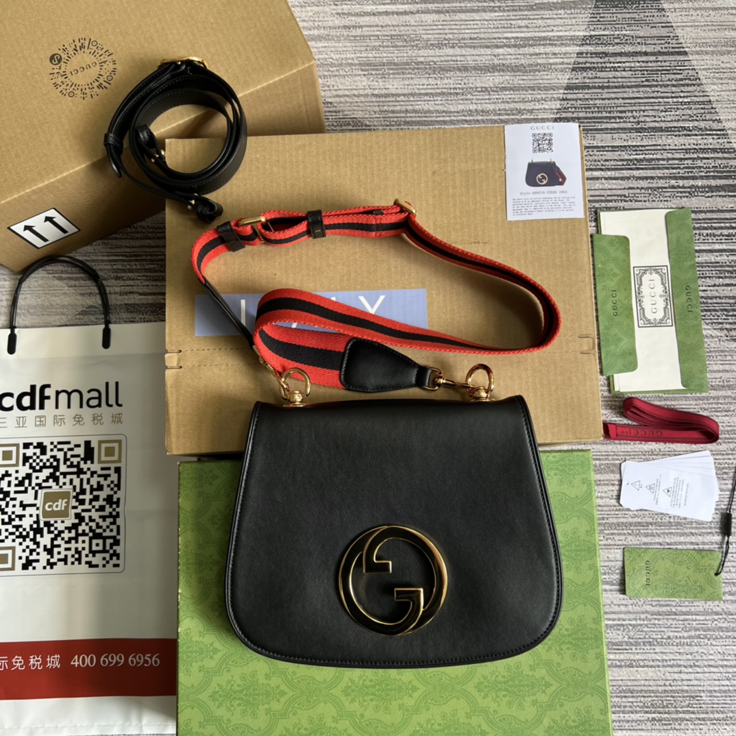 GUCCI Круглая сумка на плечо с двойной пряжкой G из кожи и канваса