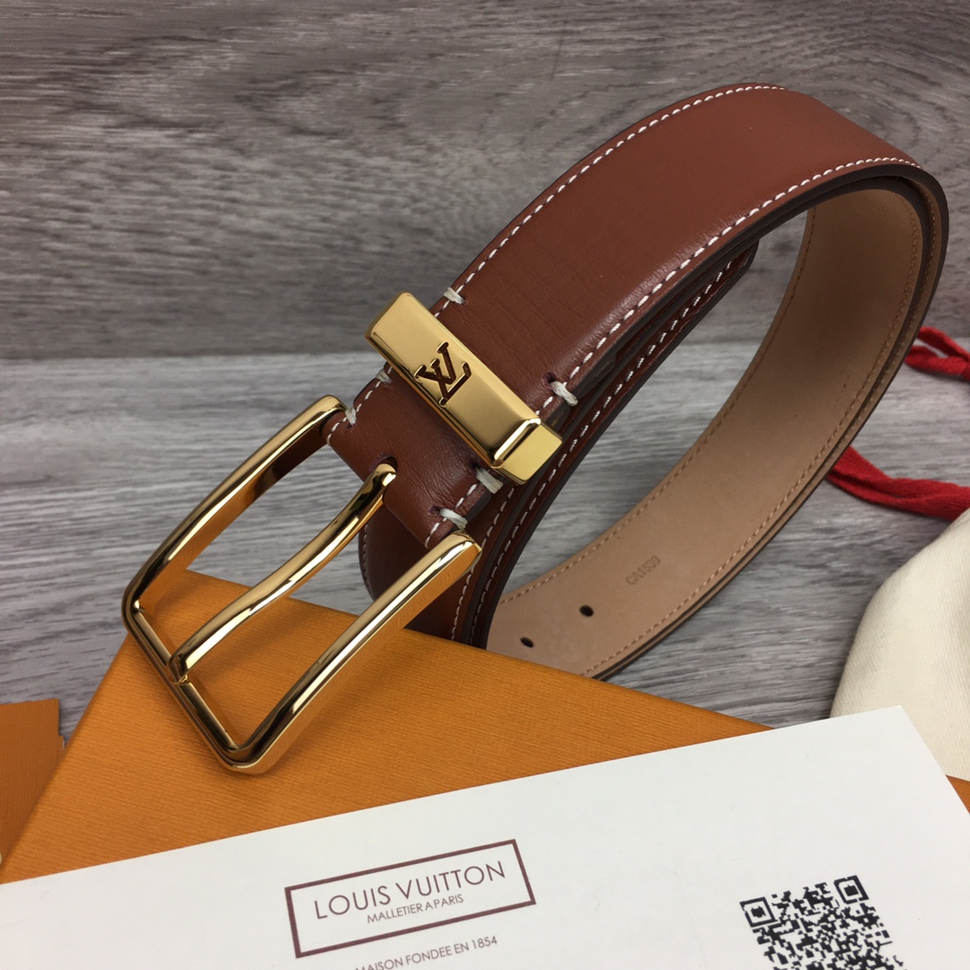 Louis Vuitton Belts Calfskin Cowhide