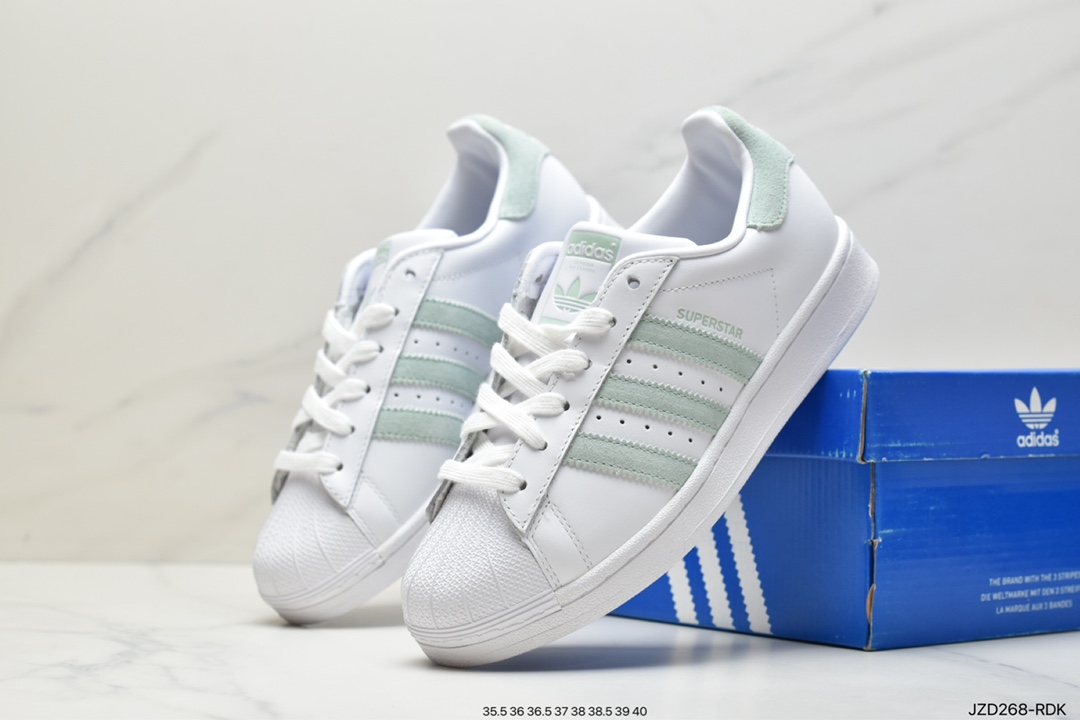 Adidas clover Originals Superstar ”Sail/Green/Lace” shell head series low help FY9022