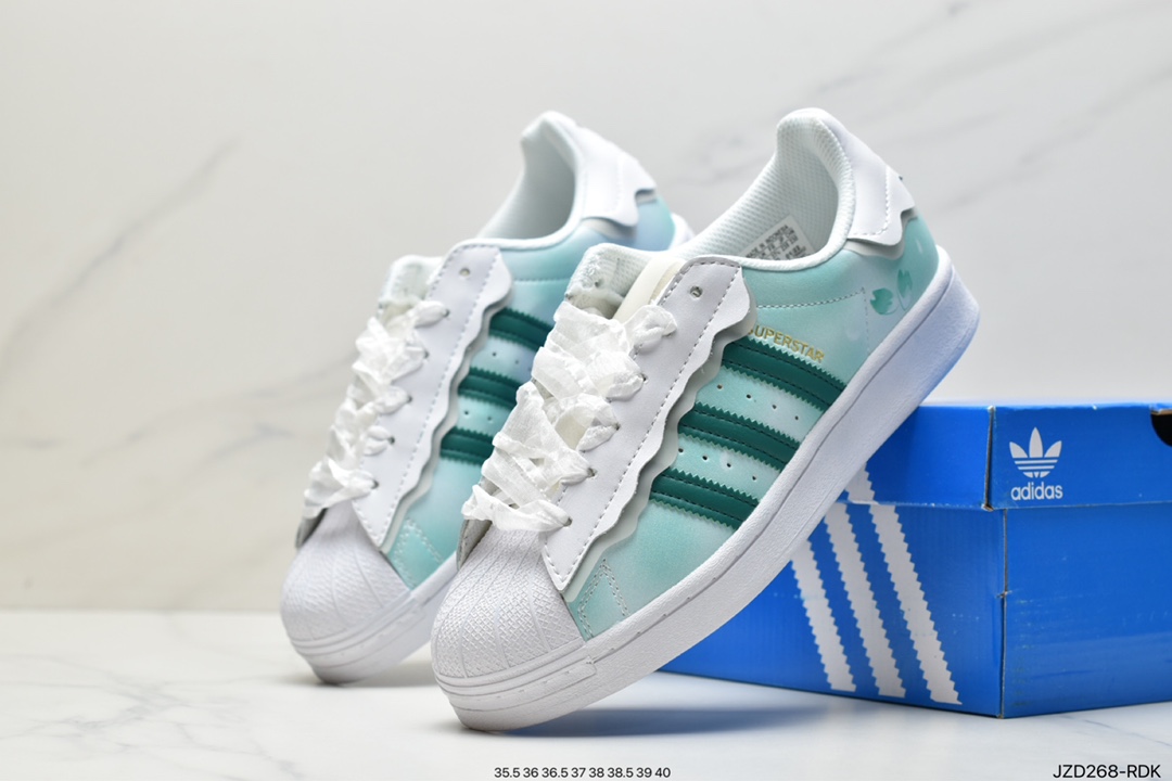 Adidas clover Originals Superstar ”Sail/Green/Lace” shell head series low help FY9022