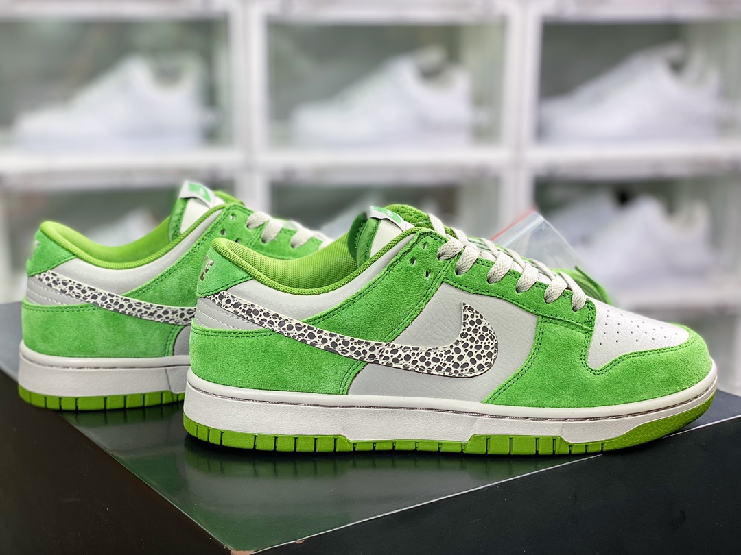 280  SB Dunk Low SE”Safari Swoosh”扣篮系列低帮休闲运动滑板板鞋“果绿浅灰石斑纹钩子”DR0156-300