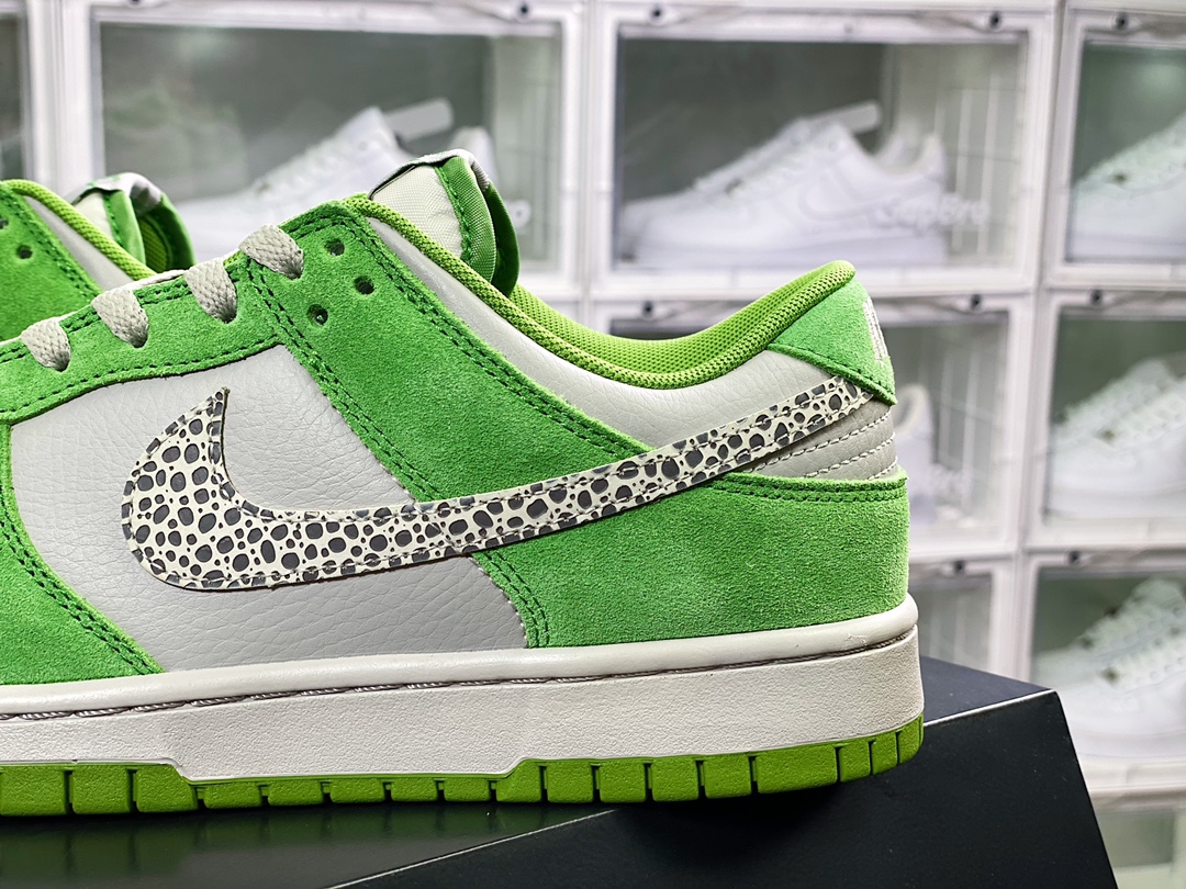 280  SB Dunk Low SE”Safari Swoosh”扣篮系列低帮休闲运动滑板板鞋“果绿浅灰石斑纹钩子”DR0156-300