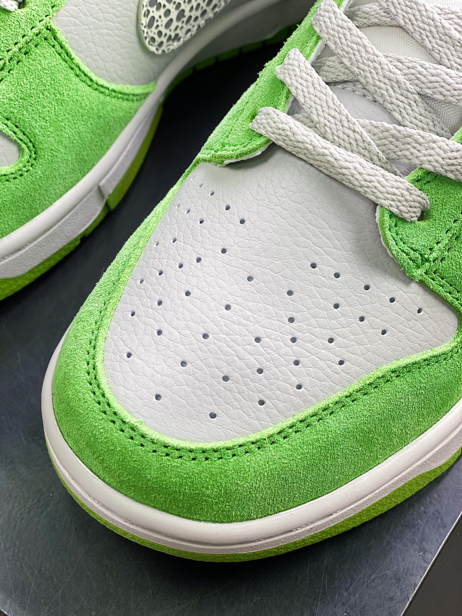 280  SB Dunk Low SE”Safari Swoosh”扣篮系列低帮休闲运动滑板板鞋“果绿浅灰石斑纹钩子”DR0156-300