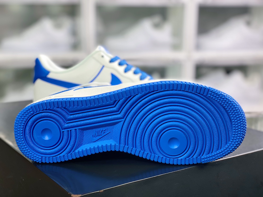 240 MLB x Air Force 1 Low”MLB/Blue”空军一号低帮经典百搭休闲运动板鞋“皮革米白宝蓝边NY印花”BS8806-522