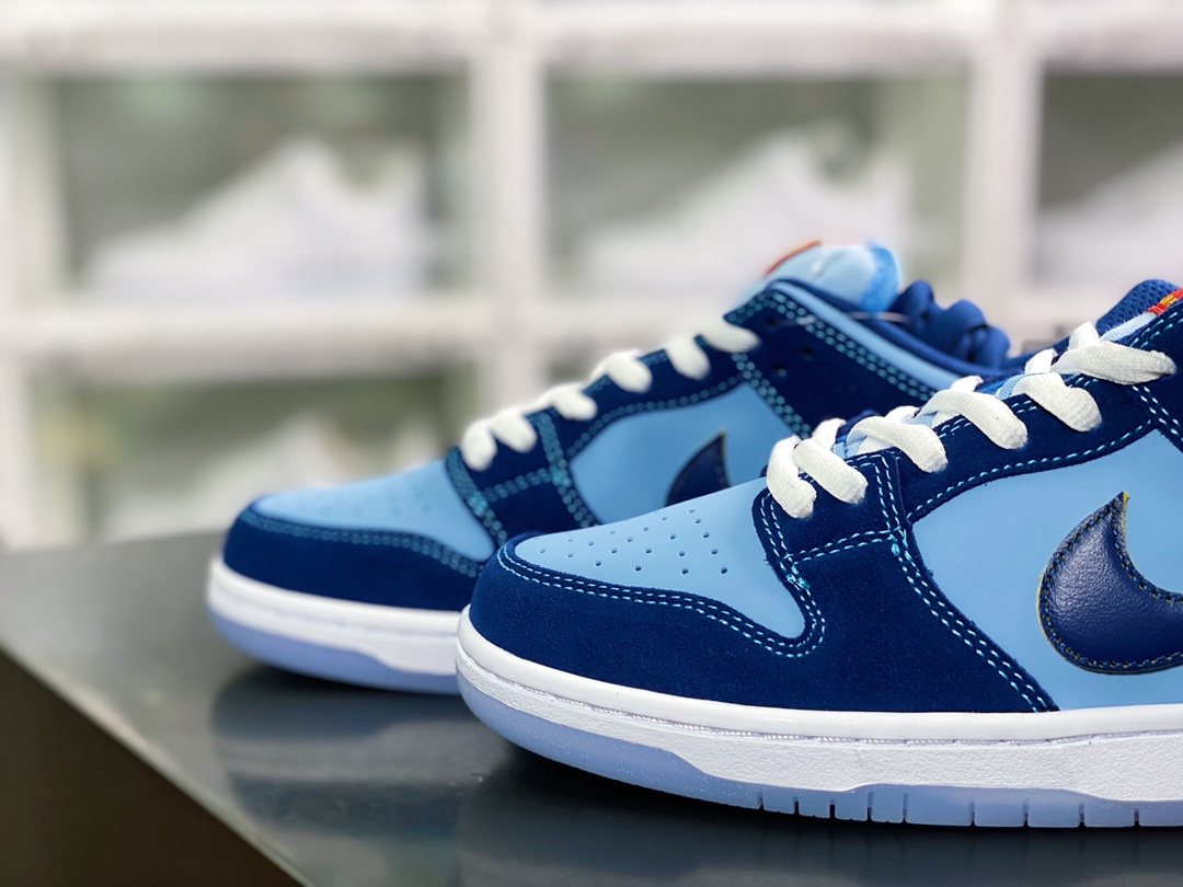 Why So Sad x SB Dunk Low Pro ”Decon Why SO Sad” dunk series low-top casual sports skateboard shoes ”dark blue light blue scratching bird embroidery” DX5549-400