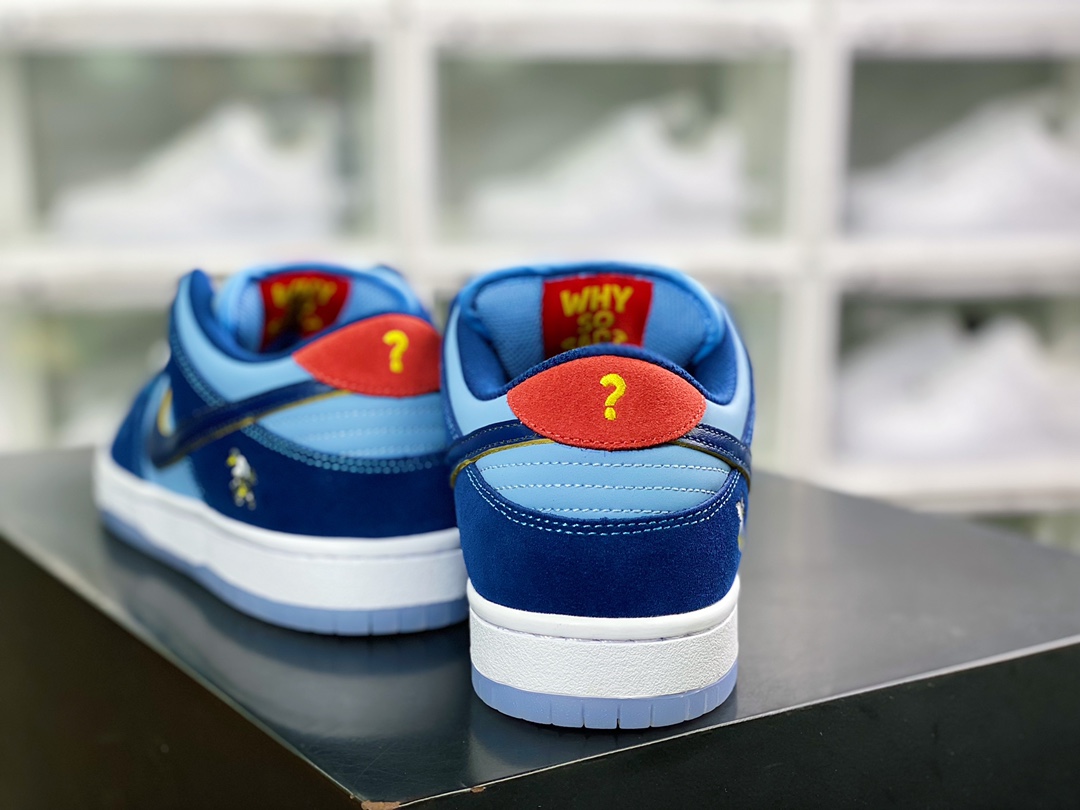 Why So Sad x SB Dunk Low Pro ”Decon Why SO Sad” dunk series low-top casual sports skateboard shoes ”dark blue light blue scratching bird embroidery” DX5549-400