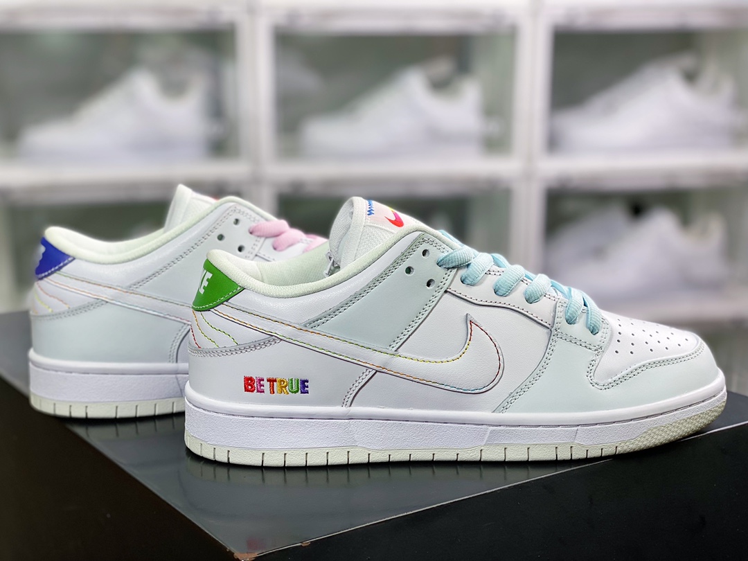 SB Dunk Low ”Be True” dunk series low top casual sports skateboard shoes ”white rainbow photochromic” DR4876-100