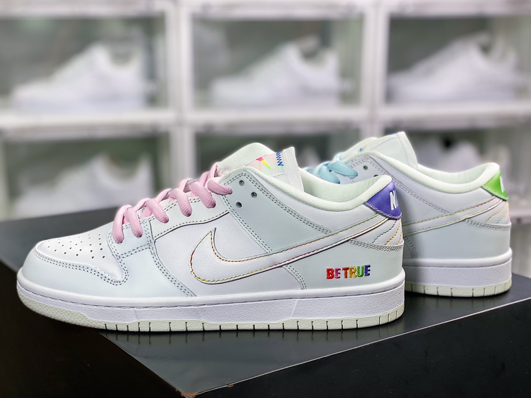 SB Dunk Low ”Be True” dunk series low top casual sports skateboard shoes ”white rainbow photochromic” DR4876-100