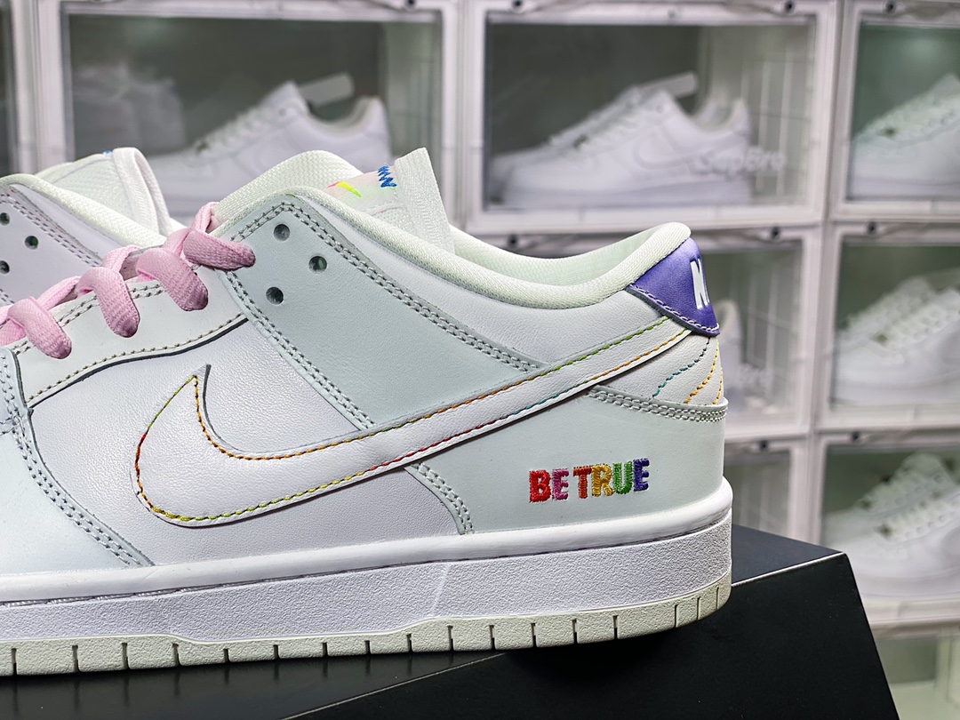 SB Dunk Low ”Be True” dunk series low top casual sports skateboard shoes ”white rainbow photochromic” DR4876-100