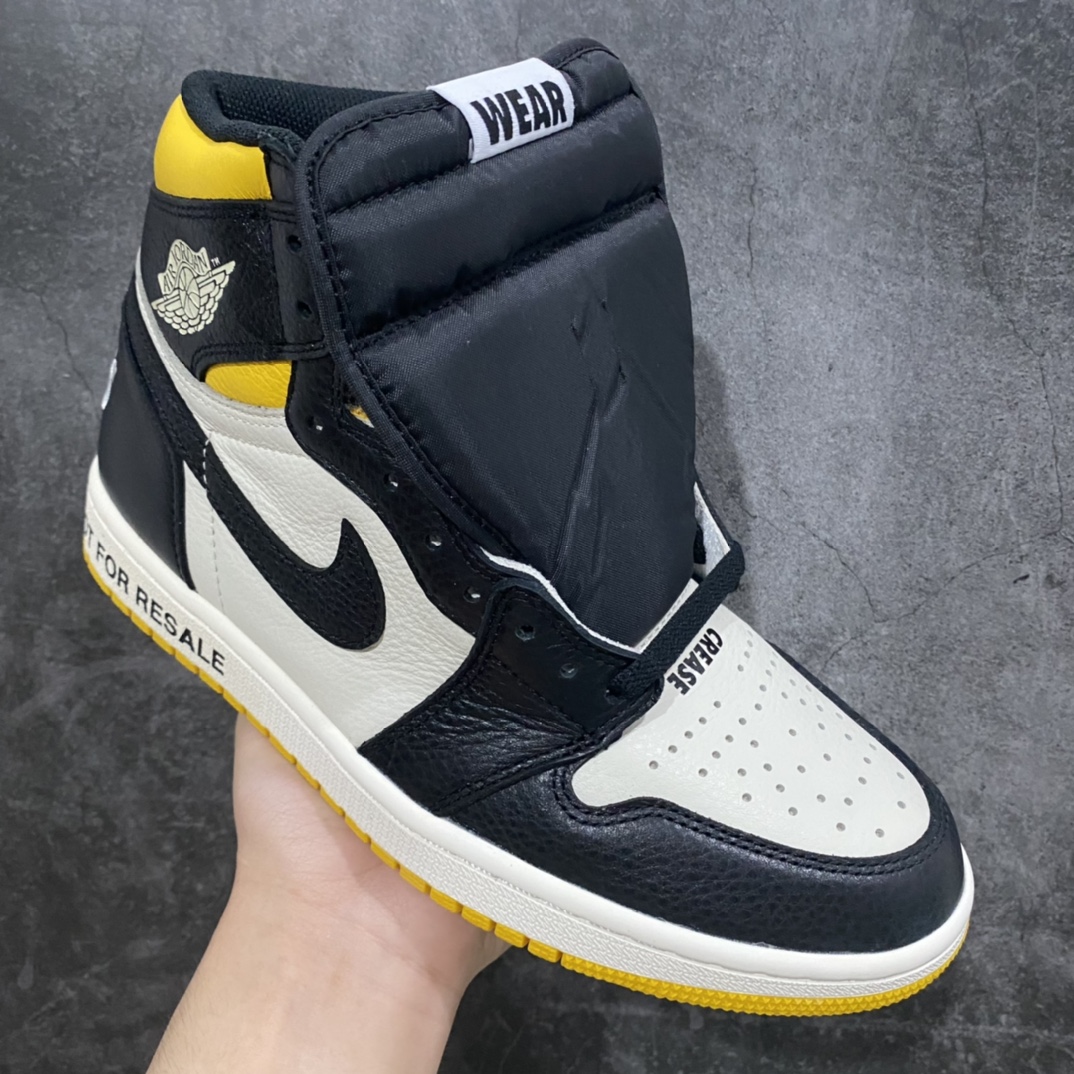 图片[3]-Air Jordan AJ1 NRG “No L’s” 禁止转卖黑黄 861428-107 细节百分百区别市面 刺绣 排气孔 鞋带口 皮料裁剪 大底纹路 车线 印刷 飞翼 中底 背胶 公司工艺无需多言 碾压各路复刻 入了正品朋友不妨自行对比 尺码 40 40.5 41 42 42.5 43 44 44.5 45 46 47.5-选品中心
