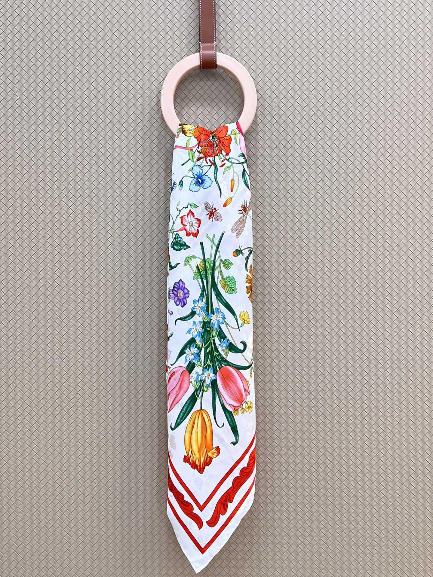 Gucci Flora Silk Scarf, White & Red Floral Print, 90x90cm 10 i1662260730 8733 8