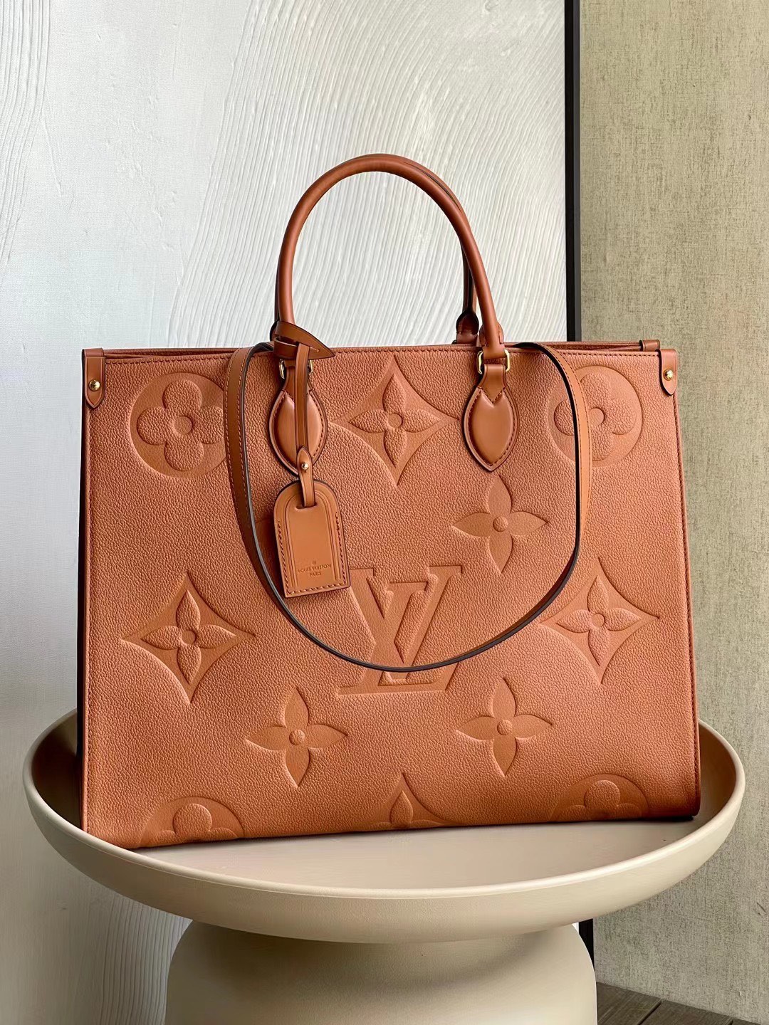 Louis Vuitton LV Onthego Bags Handbags Caramel Empreinte​ Casual M44925