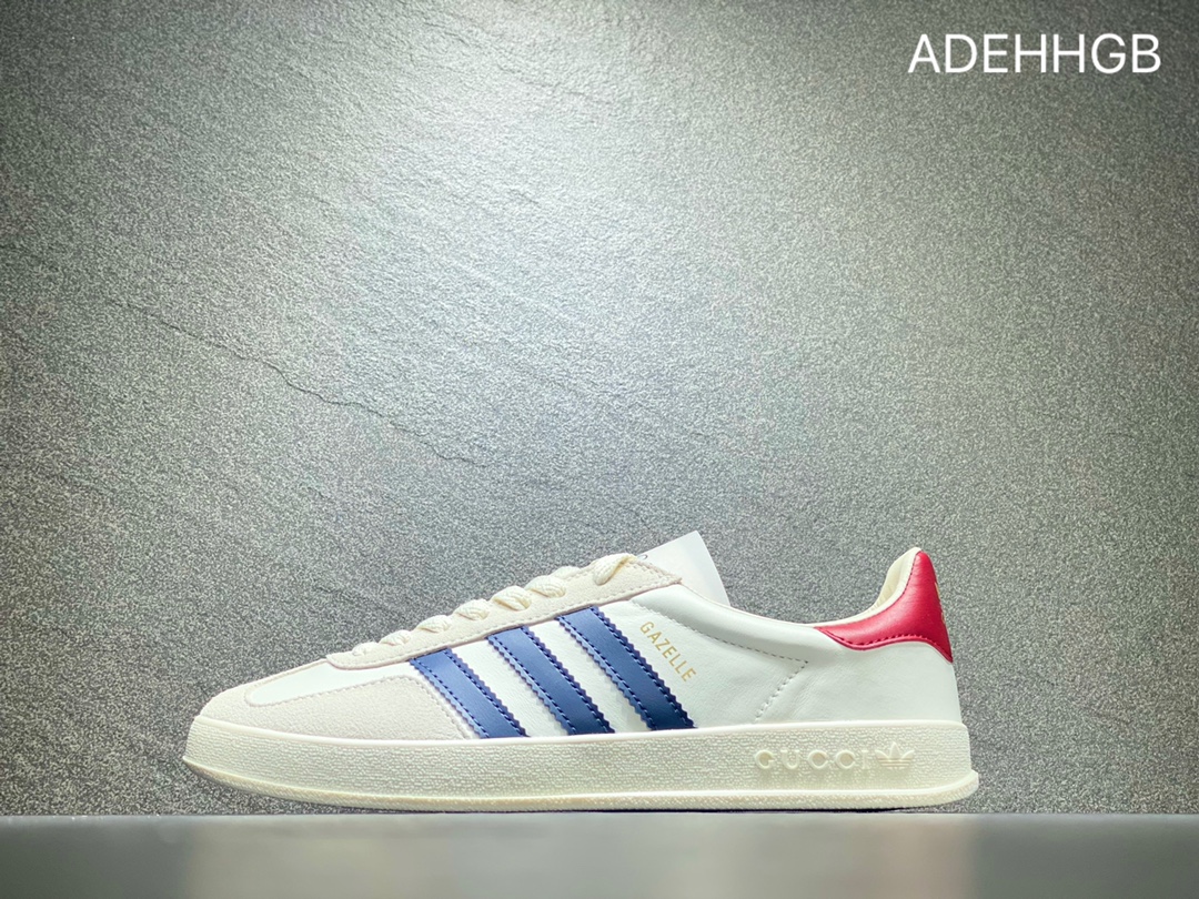 380. 意大利奢侈品牌-古驰Gucci x 德国运动品牌阿迪达斯Adidas Originals Gazelle”Esquisite Gucci”羚羊系列低帮复古百搭休闲运动板鞋