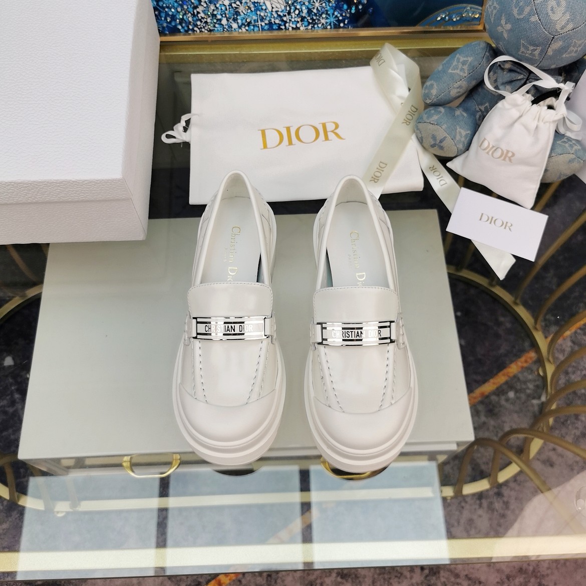 Dior Shoes Loafers 2023 Luxury Replicas
 Black Silver White Women Cowhide Fall/Winter Collection Fashion