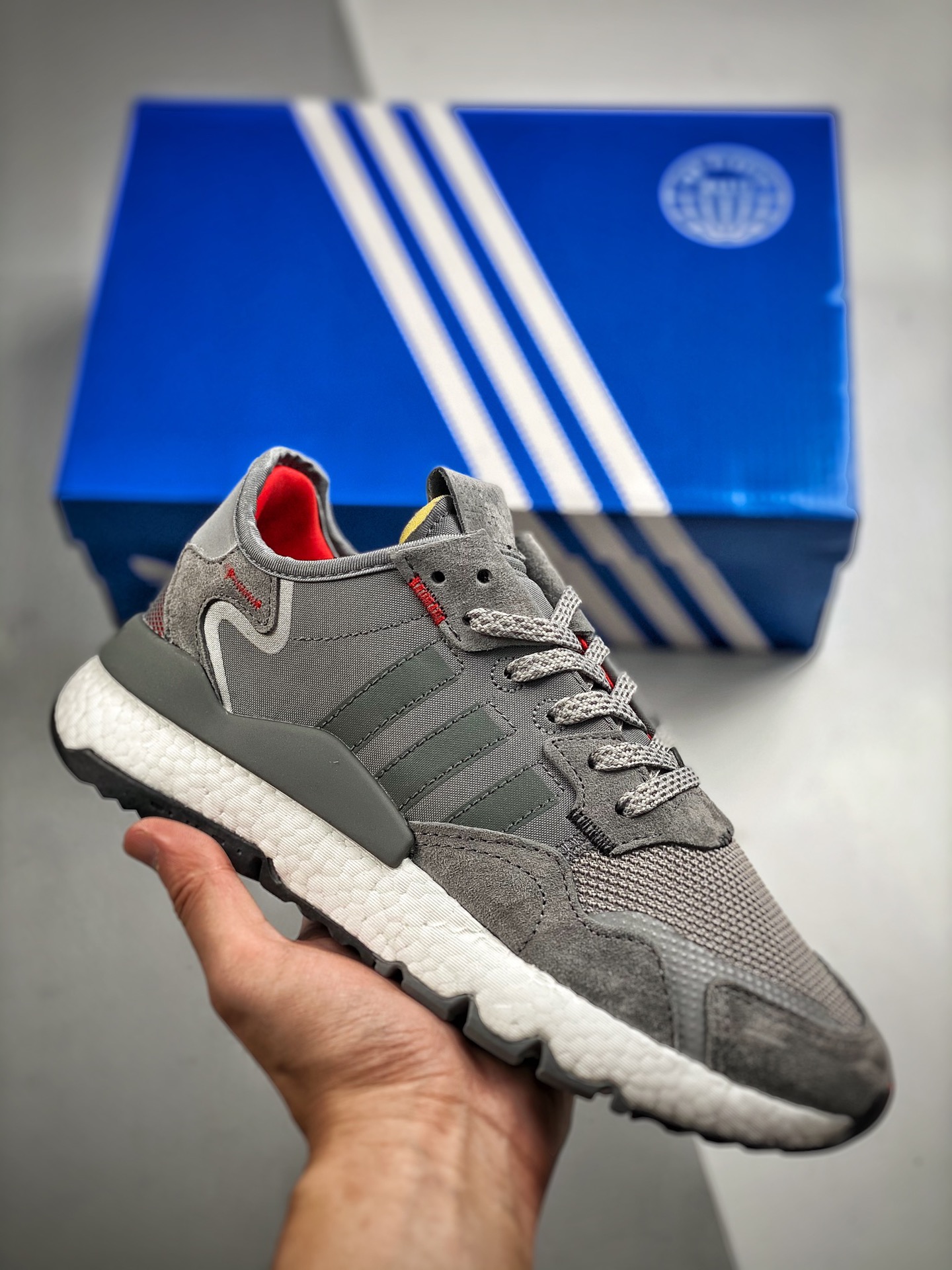 Núcleo 2 AD Nite Jogger Boost gris trébol colaboración corredor nocturno número de artículo: EE5869 zapatillas de runni…