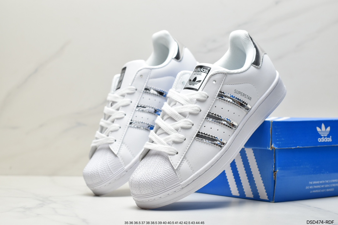 Adidas Superstar W Shell Toe Faux Toe Layer Soft Blue Sole Casual Sneakers