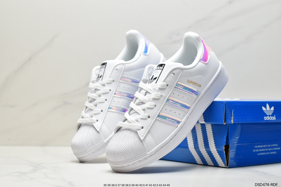 Adidas Superstar W Shell Toe Faux Toe Layer Soft Blue Sole Casual Sneakers