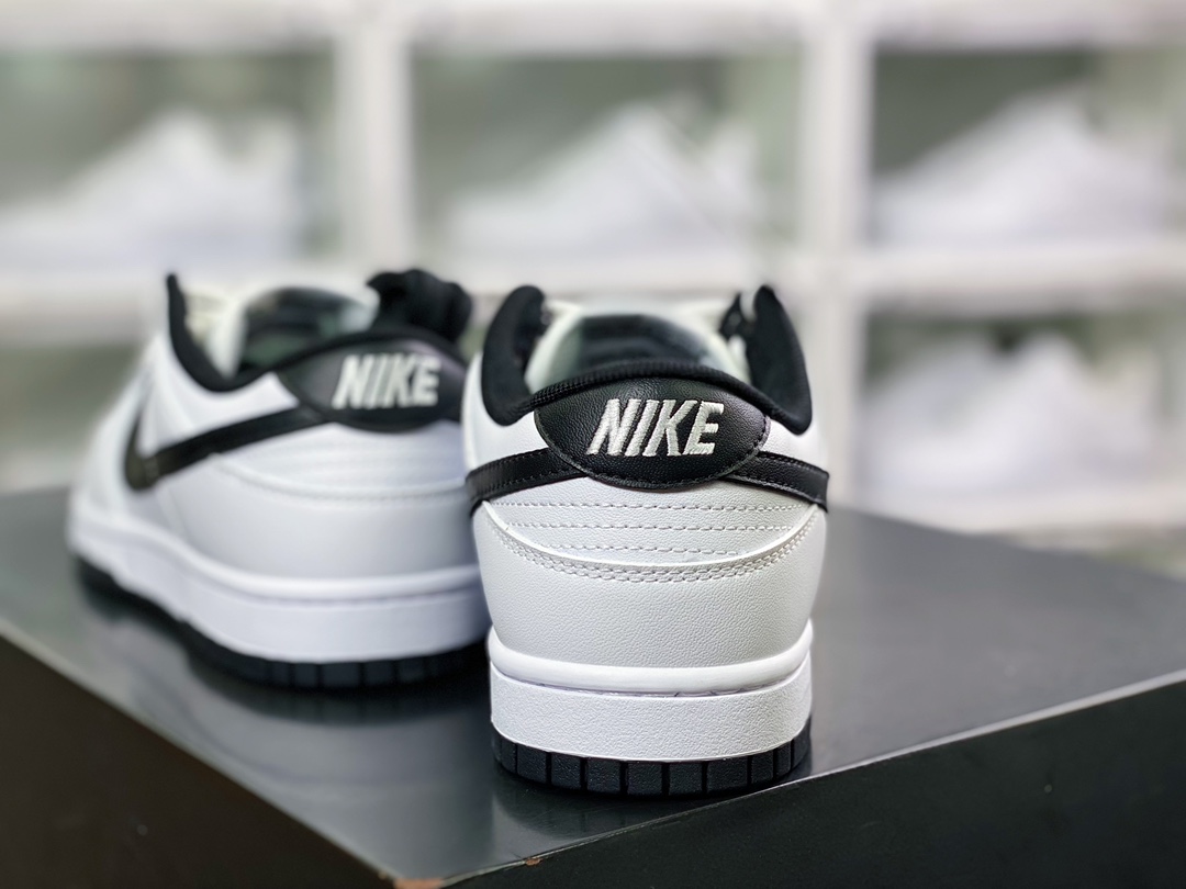 220  WMNS SB Dunk Low”White/Black”扣篮系列低帮休闲运动滑板板鞋“皮革白黑钩子”DD1503-113