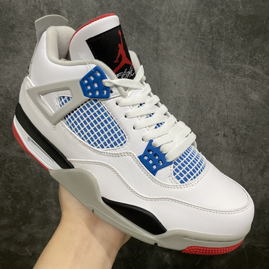 图片[3]-新DT纯原 Air Jordan AJ4 Retro 白蓝红鸳鸯 CI1184-146 目前市场上众多版本中最好的一个版本 原鞋开发原楦原纸板同源开发 完美呈现乔4的版型 内侧正确双色网格 还原细节 原厂皮料 正确气垫颜色 正确网格工艺 正确拉帮工艺 全鞋原装材料制作 原档案原模具打造 支持全方位与正品对比 尺码：40 40.5 41 42 42.5 43 44 44.5 45 46 47.5-选品中心