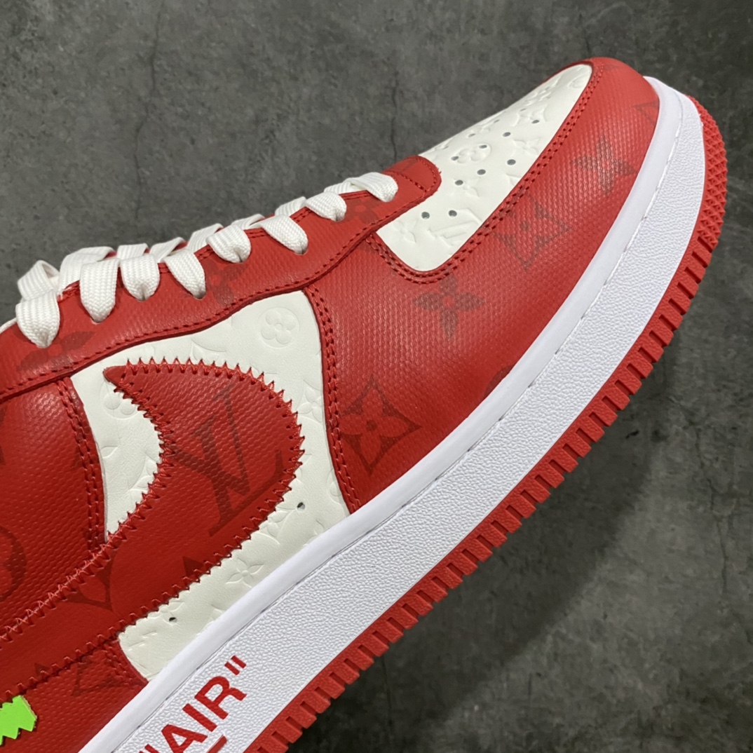 图片[6]-莞产LV x Air Force 1白红 目前市场最正确版 懂货的来 正确的钩子大小 （市面版本过小） 正确老花 压花比例以及各位置正确的对位！ 正确鞋舌长度及厚度（市面要么过短要么过长过薄） 正确鞋带孔8个（女鞋为7个） 正确鞋头冲孔数量（除最外排固定2个 其余没排女码比男码少1个） 目前此版本 尺码：38-45🐎 另有其他版本供应！-选品中心