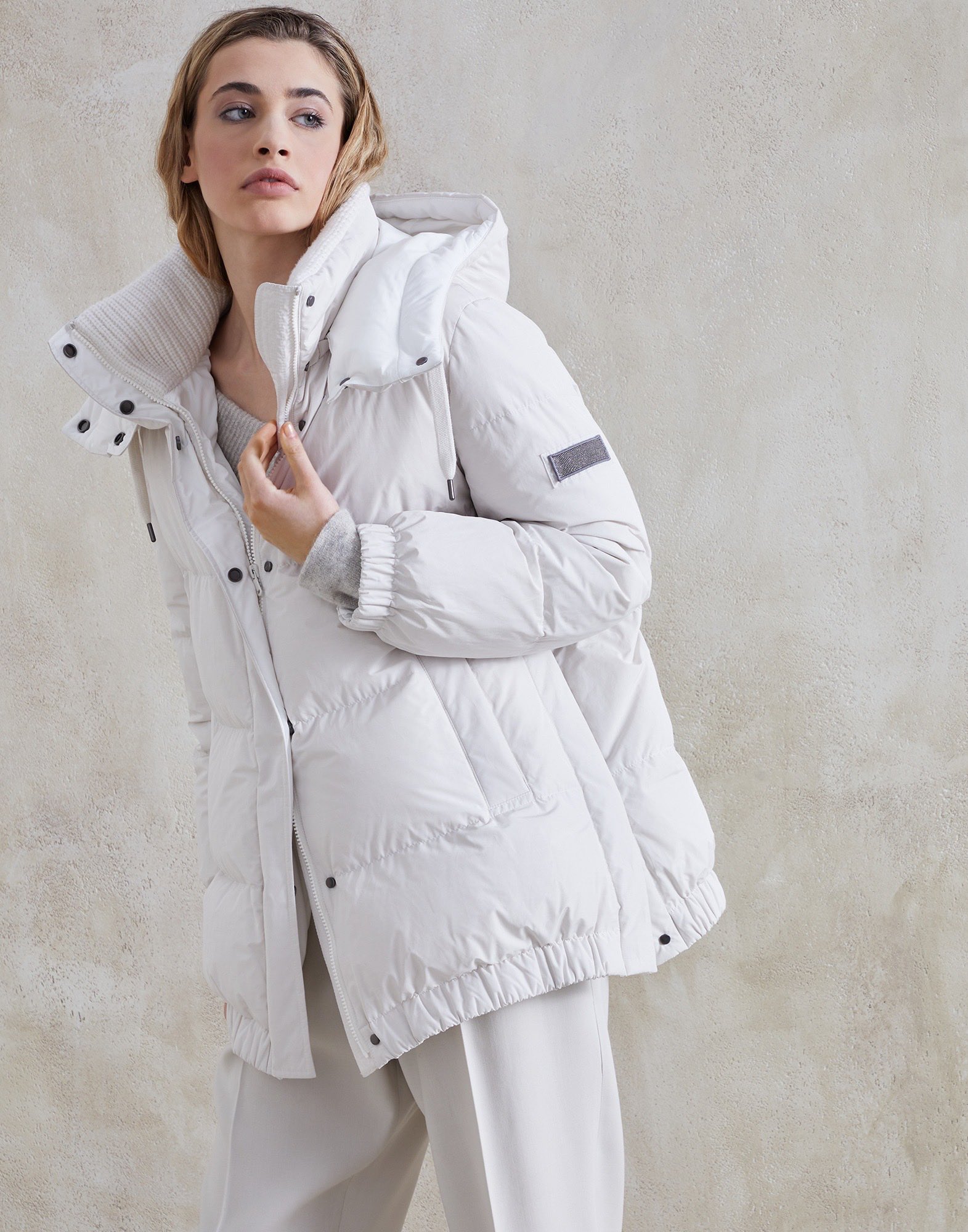 ZILIMARK BC Women's Goose Down Puffer Coat with Detachable Hood-Ivory 2 i1662350398 846 0