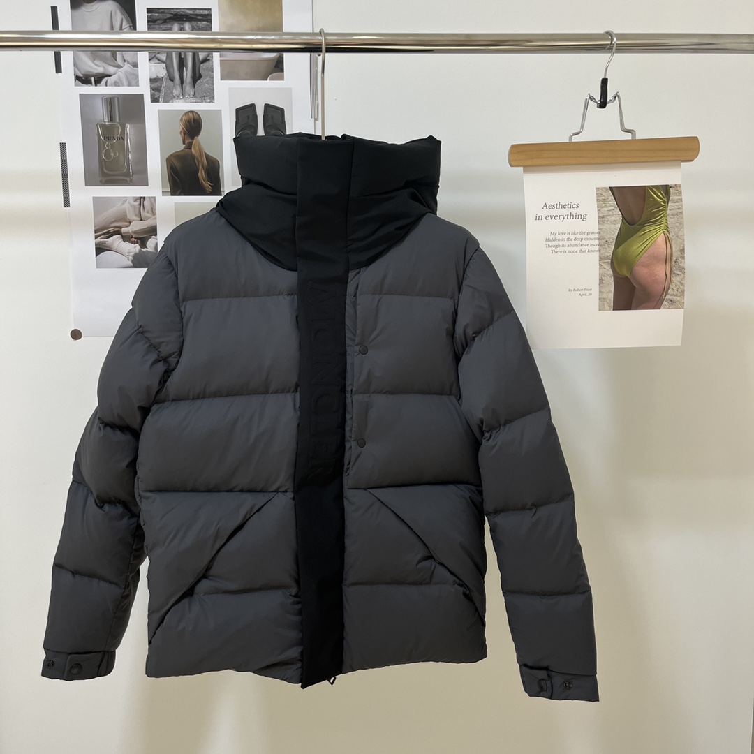 Moncler Clothing Down Jacket Black Grey